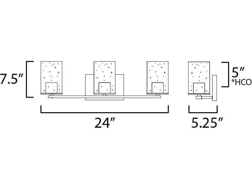 Maxim Lighting Sleek 3-Light Satin Nickel Glass Vanity Light