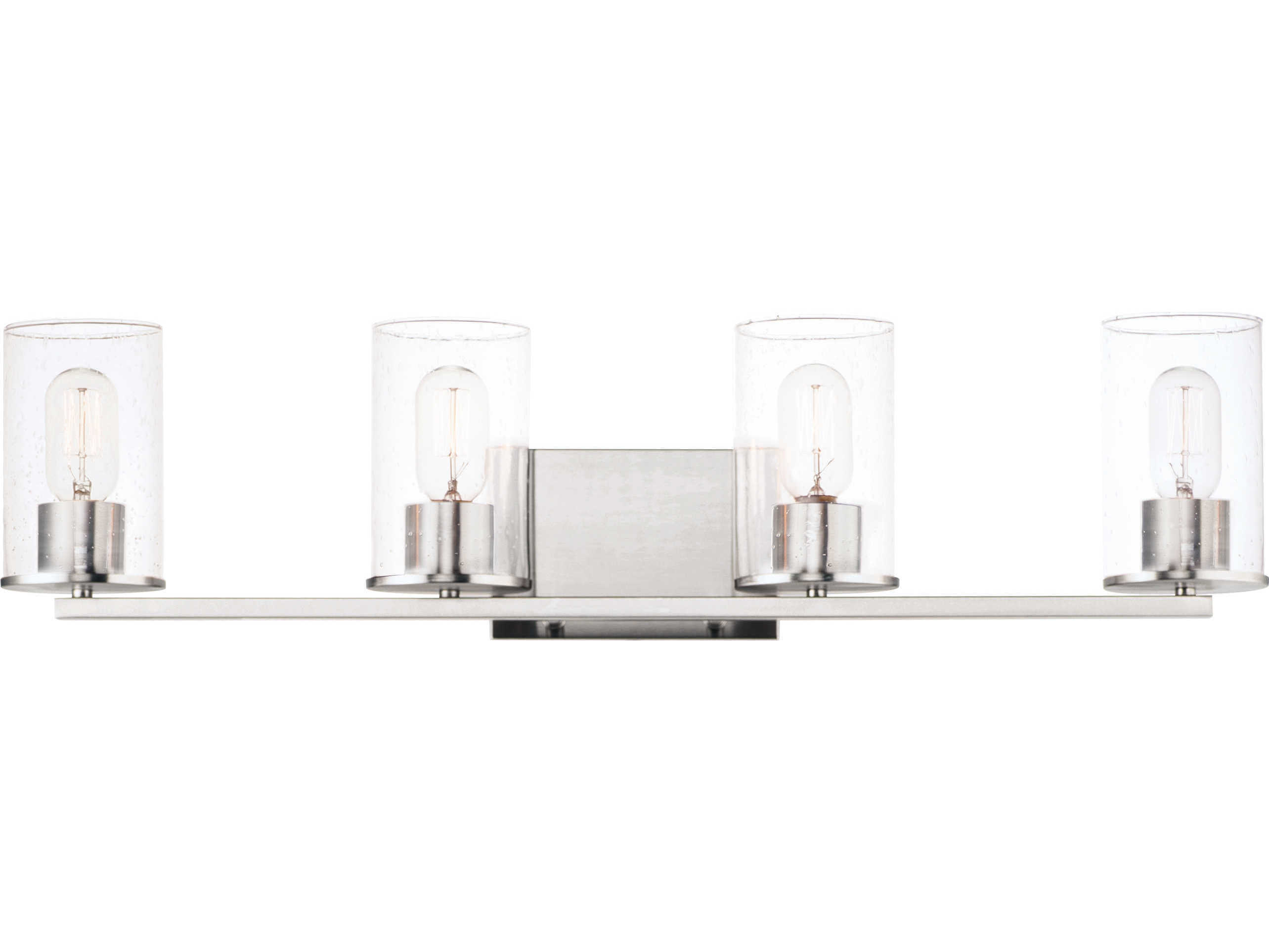 Maxim Lighting Sleek 4-Light Satin Nickel Glass Vanity Light