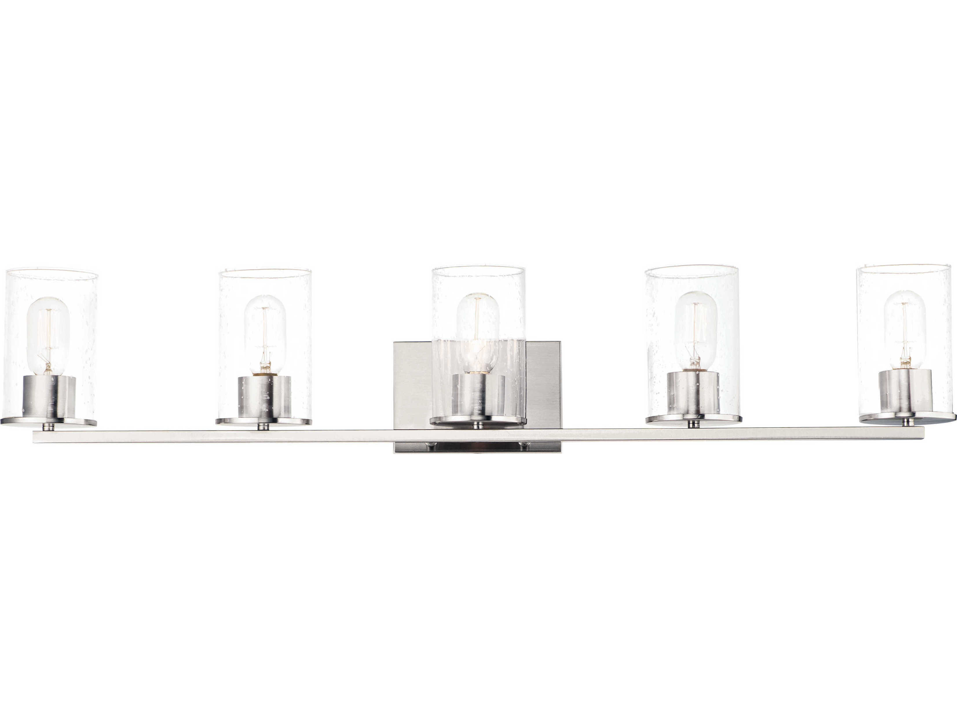 Maxim Lighting Sleek 5-Light Satin Nickel Glass Vanity Light