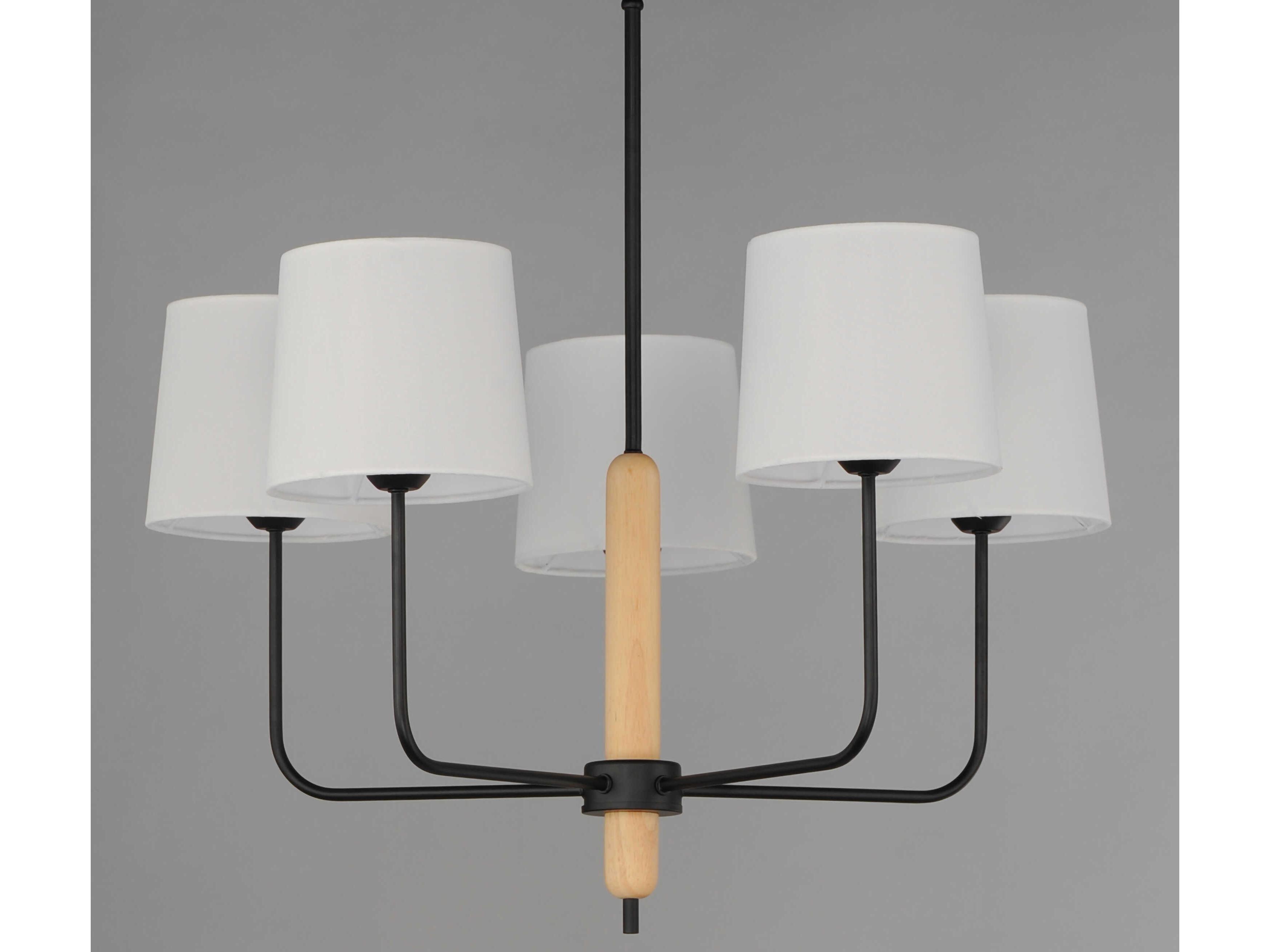 Maxim Lighting Bozeman 5-Light Natural Wood Drum Round Chandelier