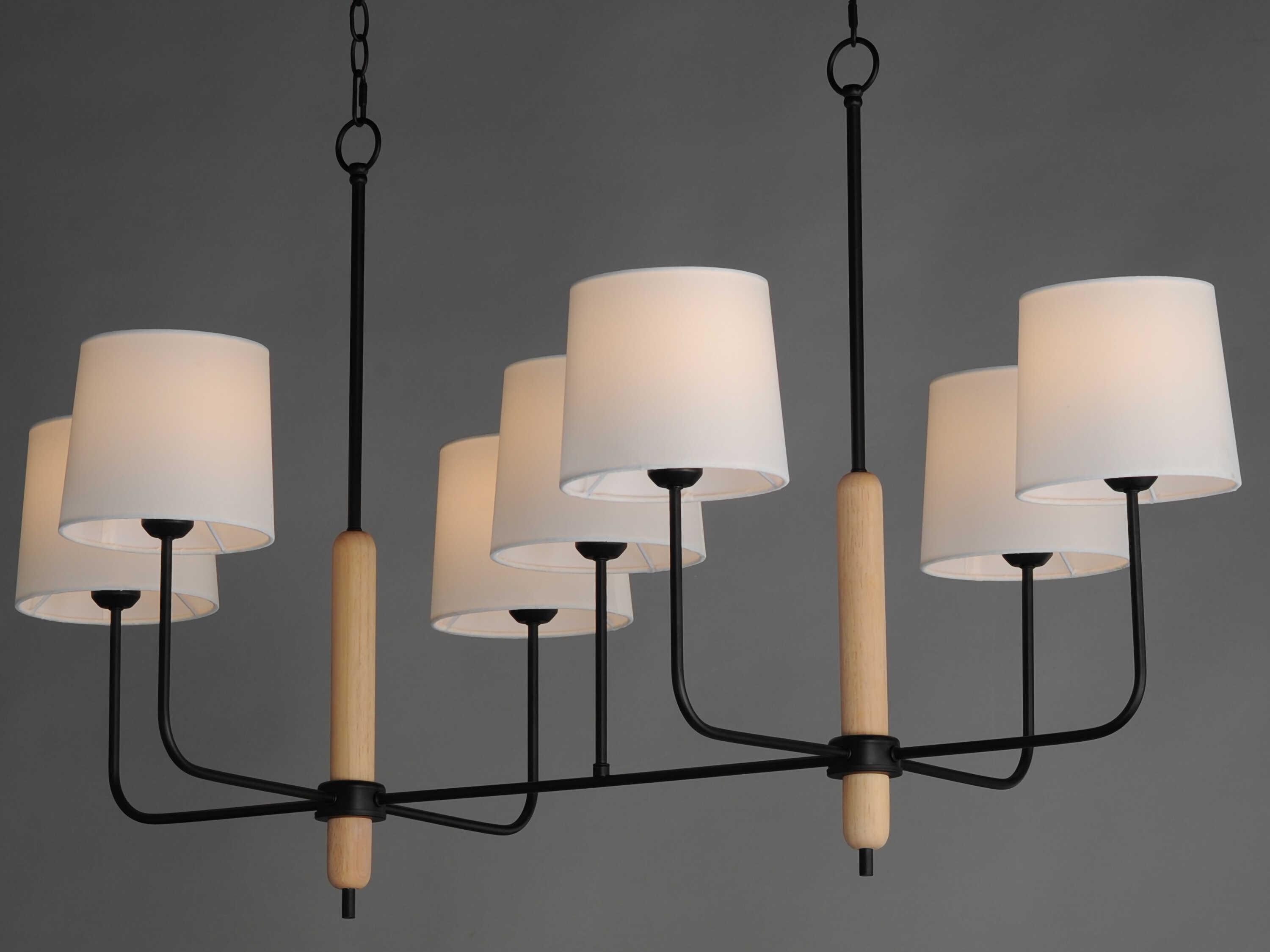 Maxim Lighting Bozeman 7-Light Natural Wood Drum Round Island Pendant