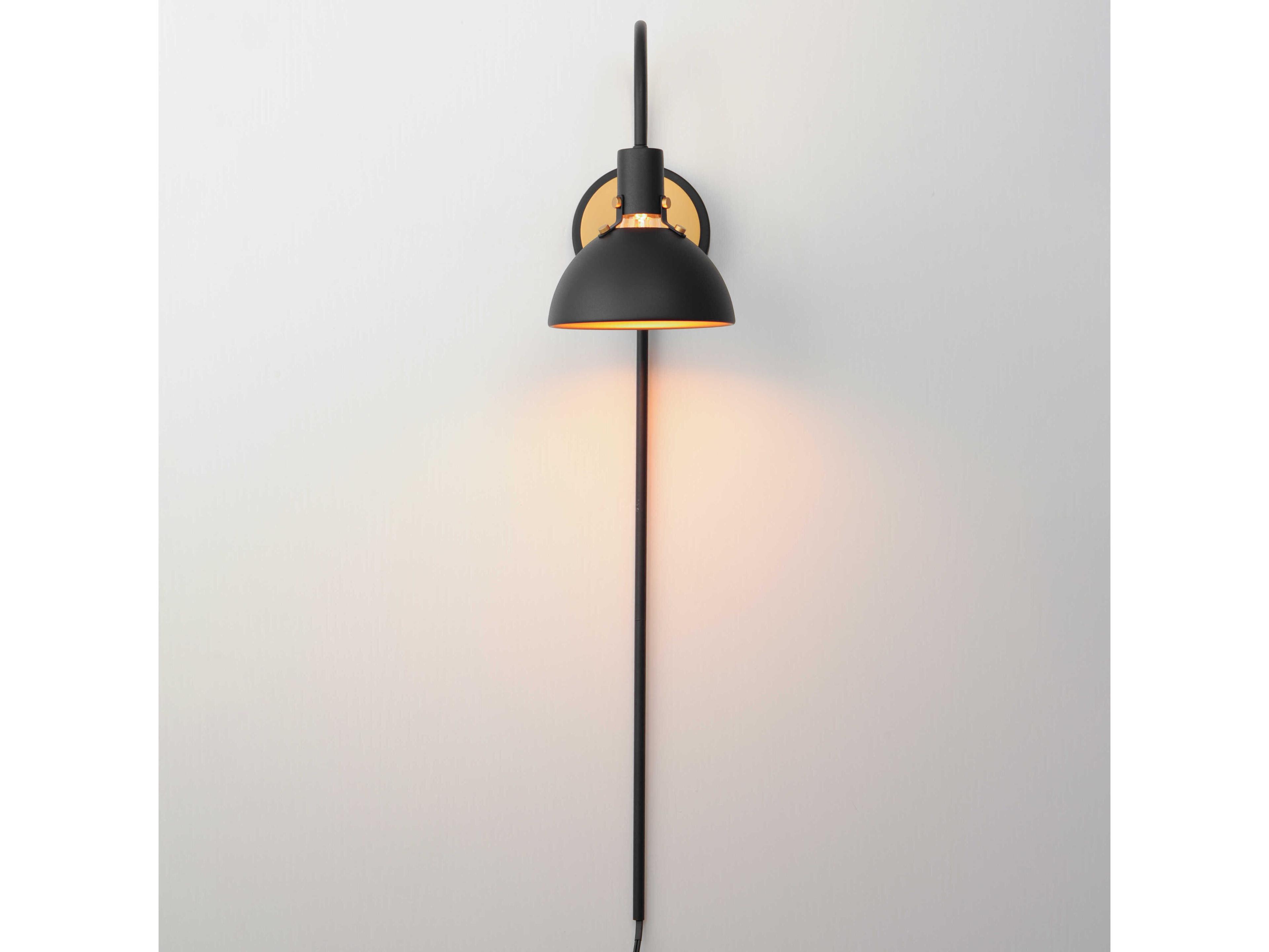 Maxim Lighting Dawn 1-Light Antique Brass Black Wall Sconce