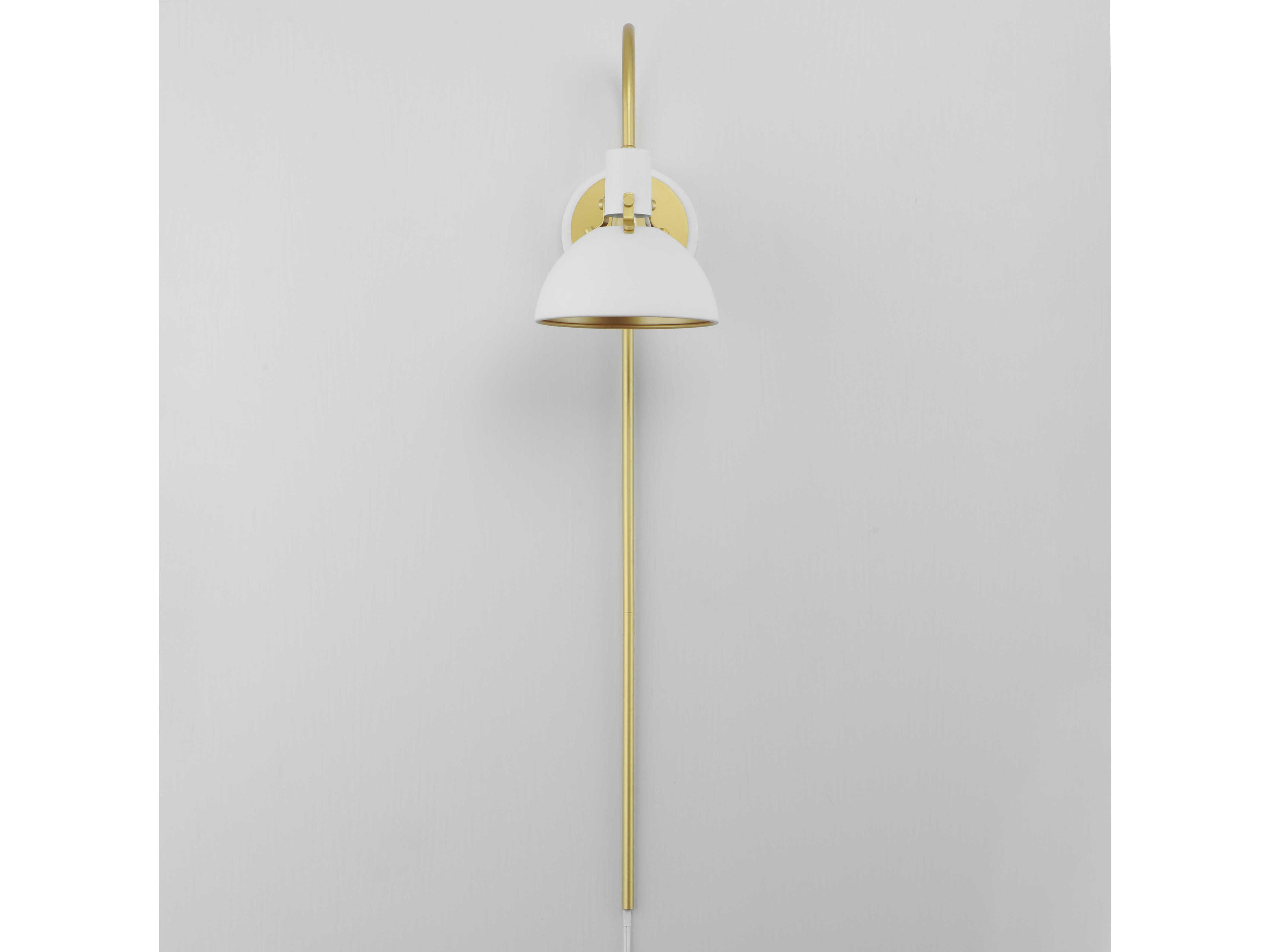 Maxim Lighting Dawn 1-Light White Satin Brass Wall Sconce