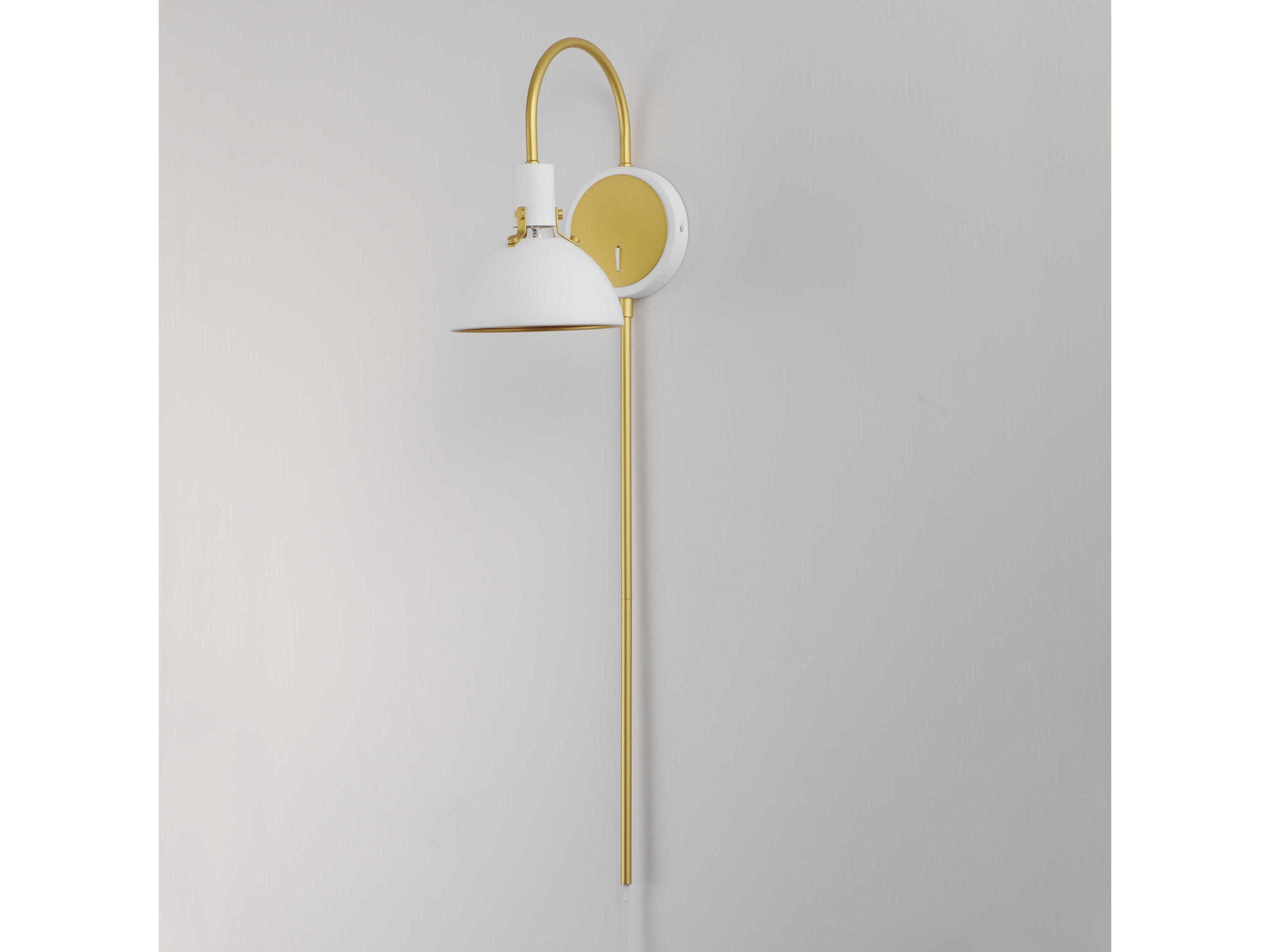 Maxim Lighting Dawn 1-Light White Satin Brass Wall Sconce