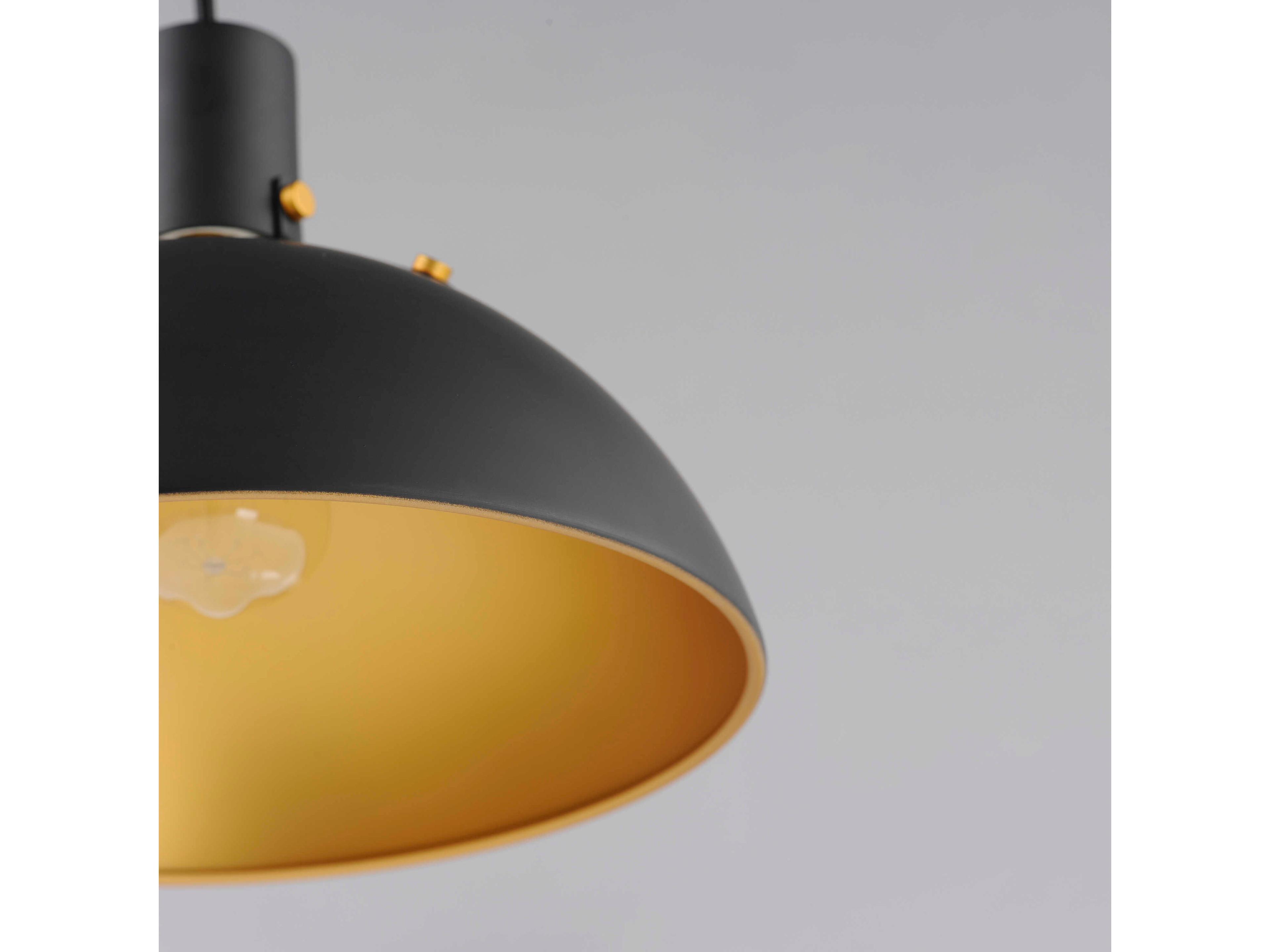 Maxim Lighting Dawn 1-Light Antique Brass Black Dome Mini Pendant