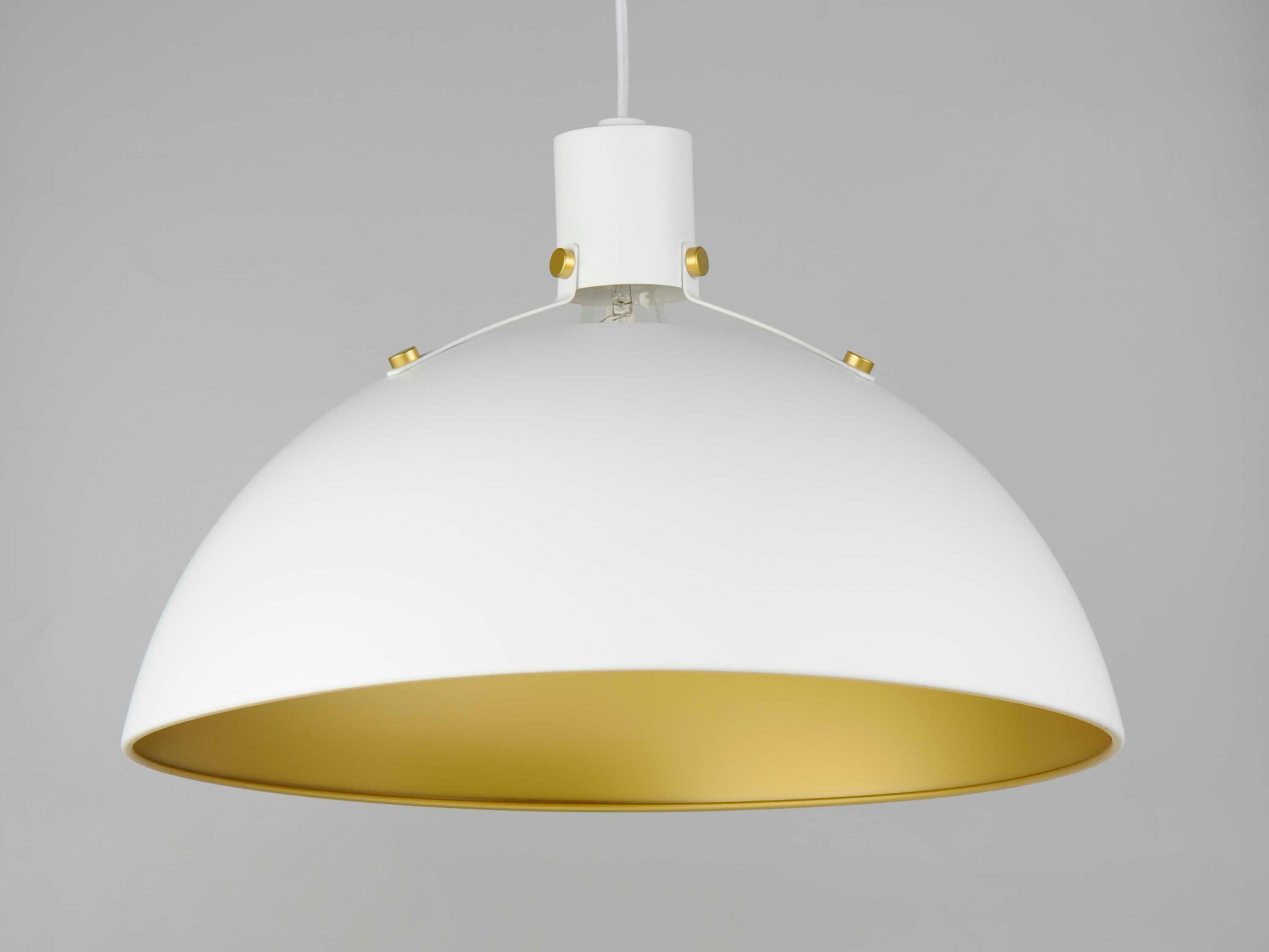 Maxim Lighting Dawn 1-Light White Satin Brass Dome Pendant