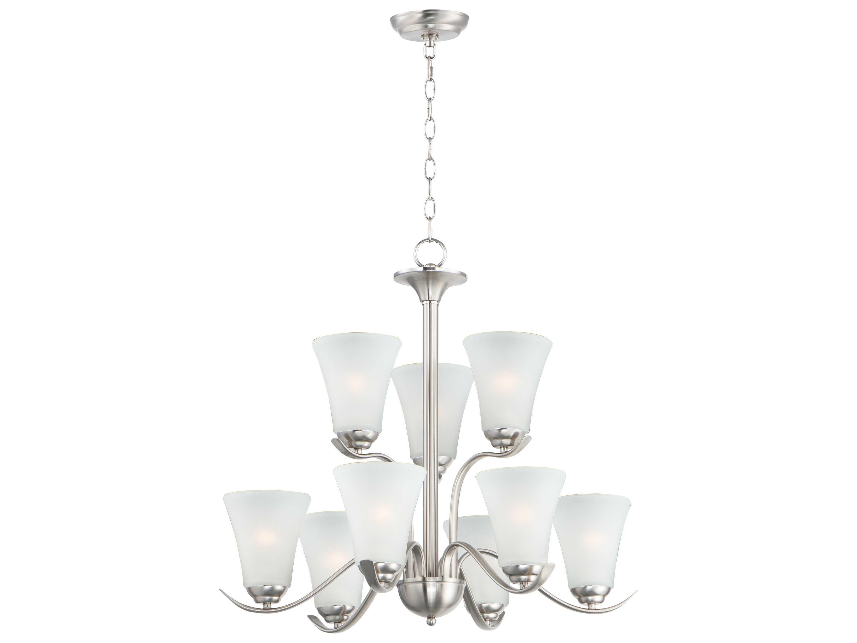 Maxim Lighting Vital 9-Light Bronze Glass Bell Chandelier
