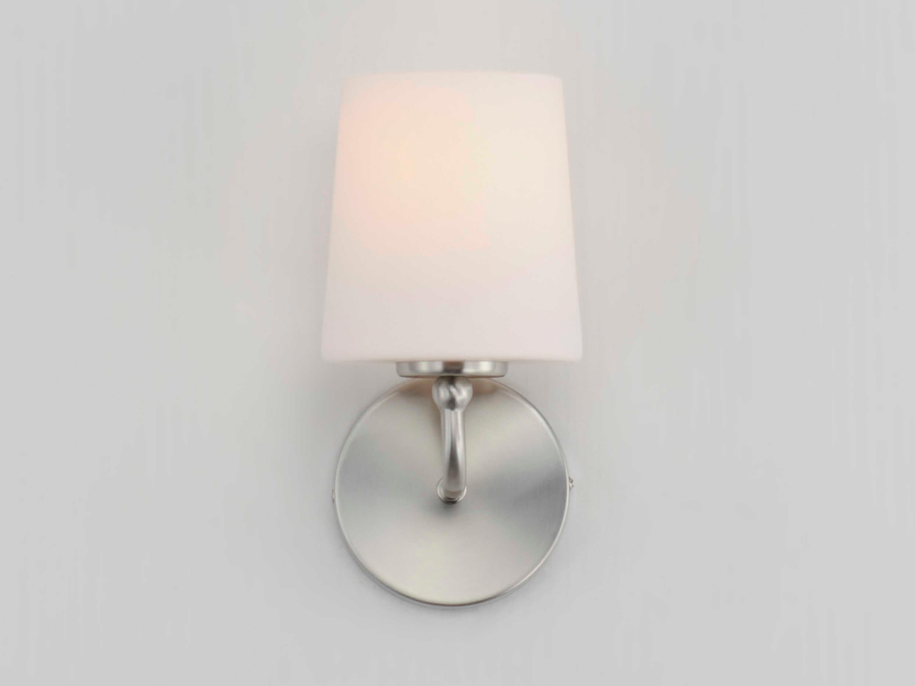 Maxim Lighting Bristol 1-Light Satin Nickel Glass Wall Sconce