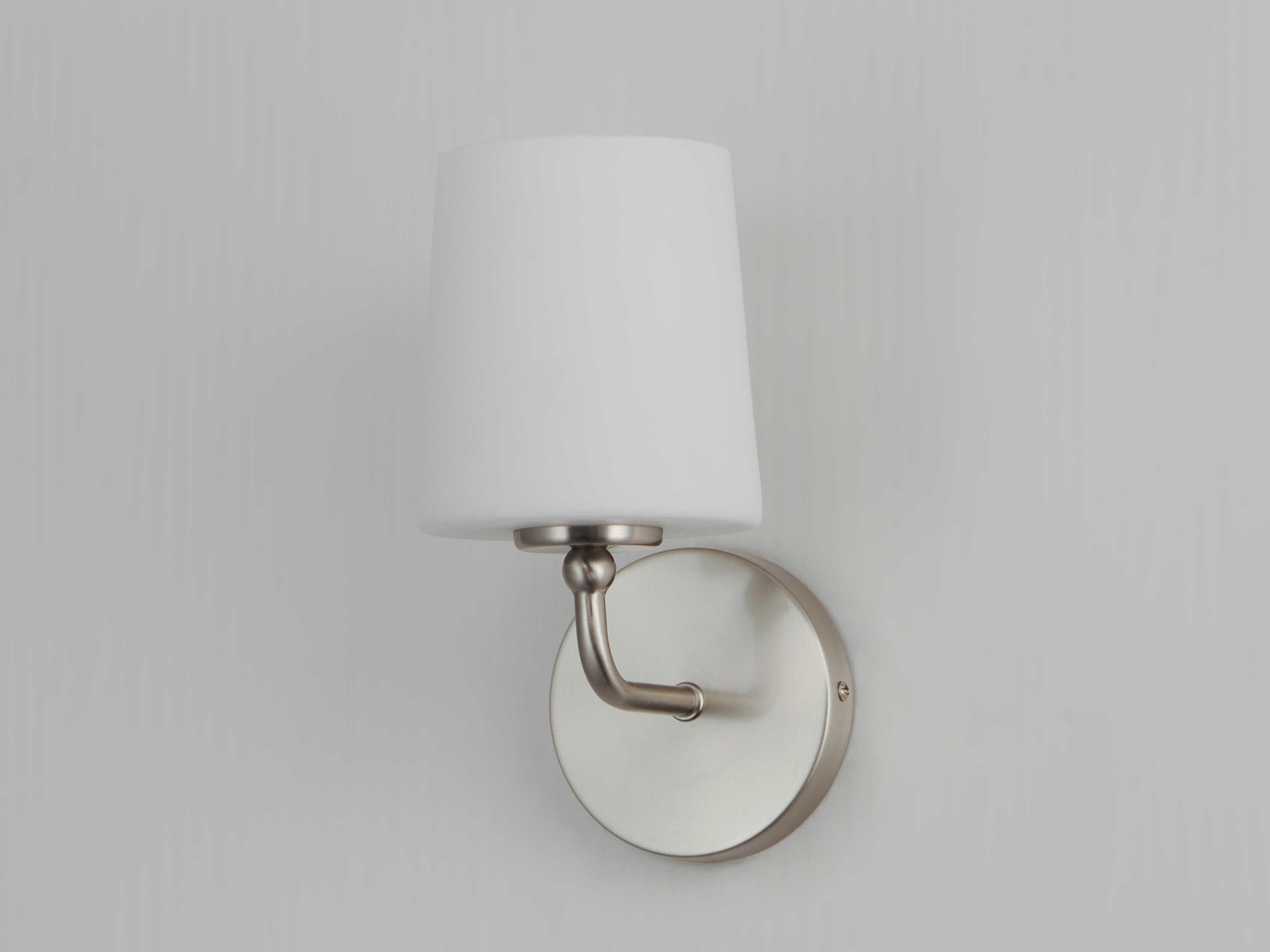 Maxim Lighting Bristol 1-Light Satin Nickel Glass Wall Sconce