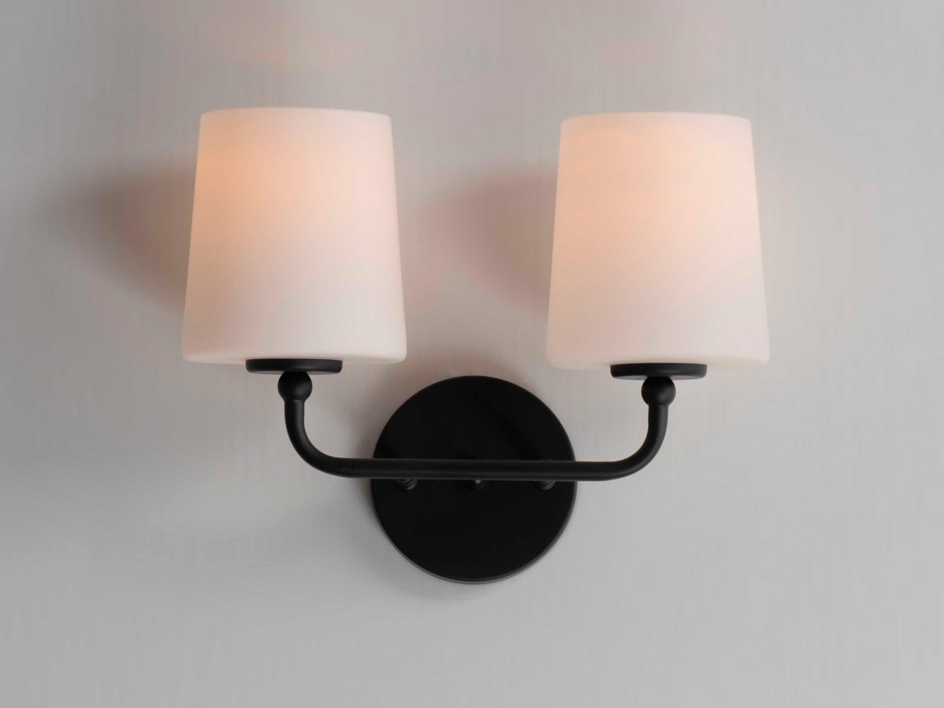 Maxim Lighting Bristol 2-Light Black Glass Vanity Light