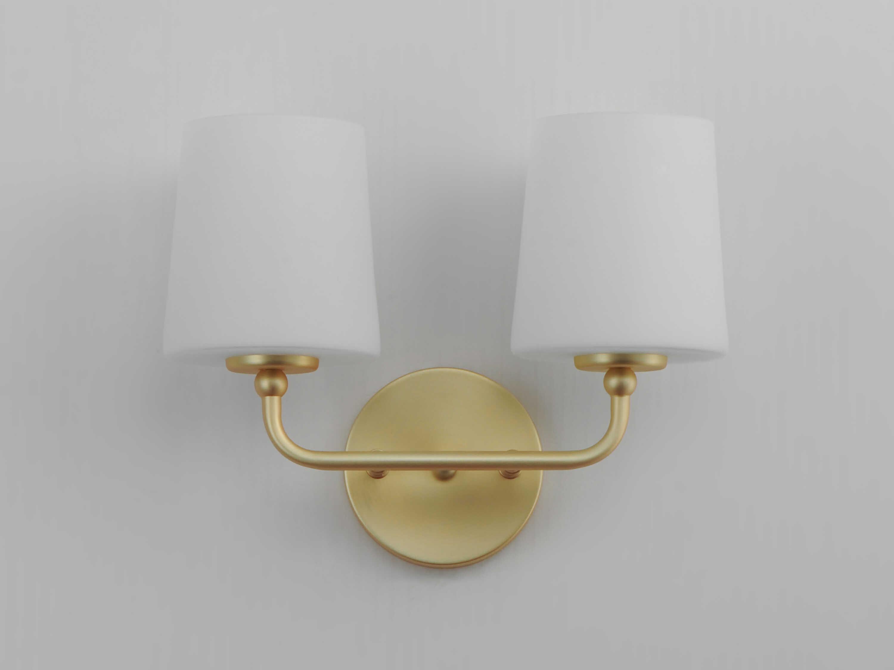 Maxim Lighting Bristol 2-Light Satin Brass Glass Vanity Light
