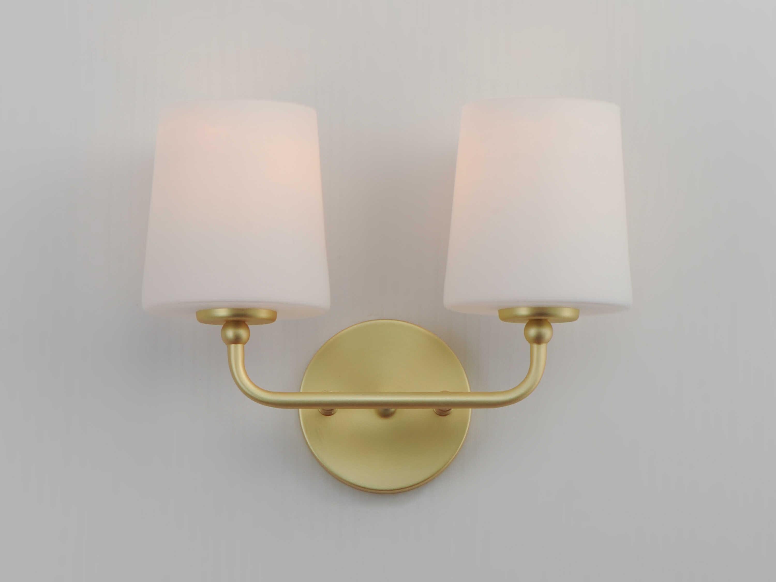 Maxim Lighting Bristol 2-Light Satin Brass Glass Vanity Light