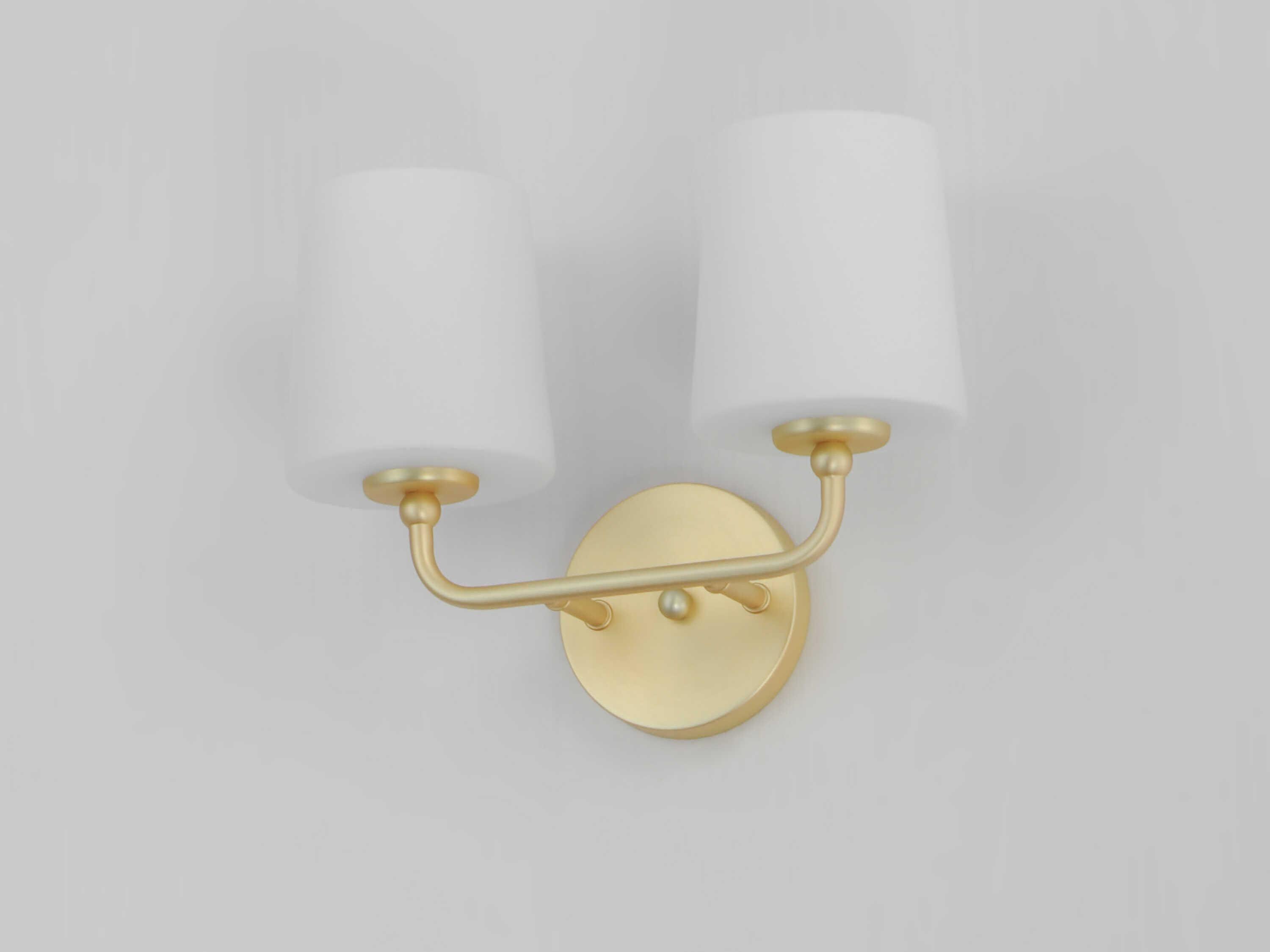 Maxim Lighting Bristol 2-Light Satin Brass Glass Vanity Light