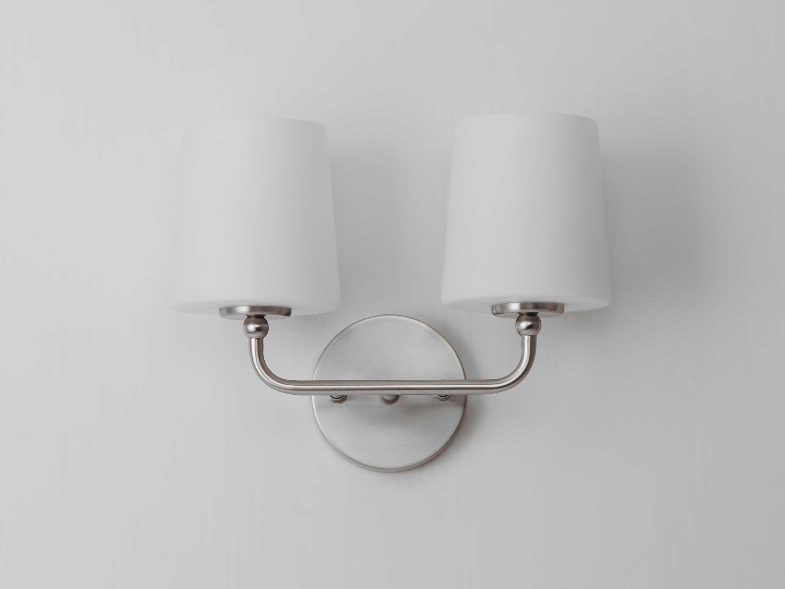 Maxim Lighting Bristol 2-Light Satin Nickel Glass Vanity Light