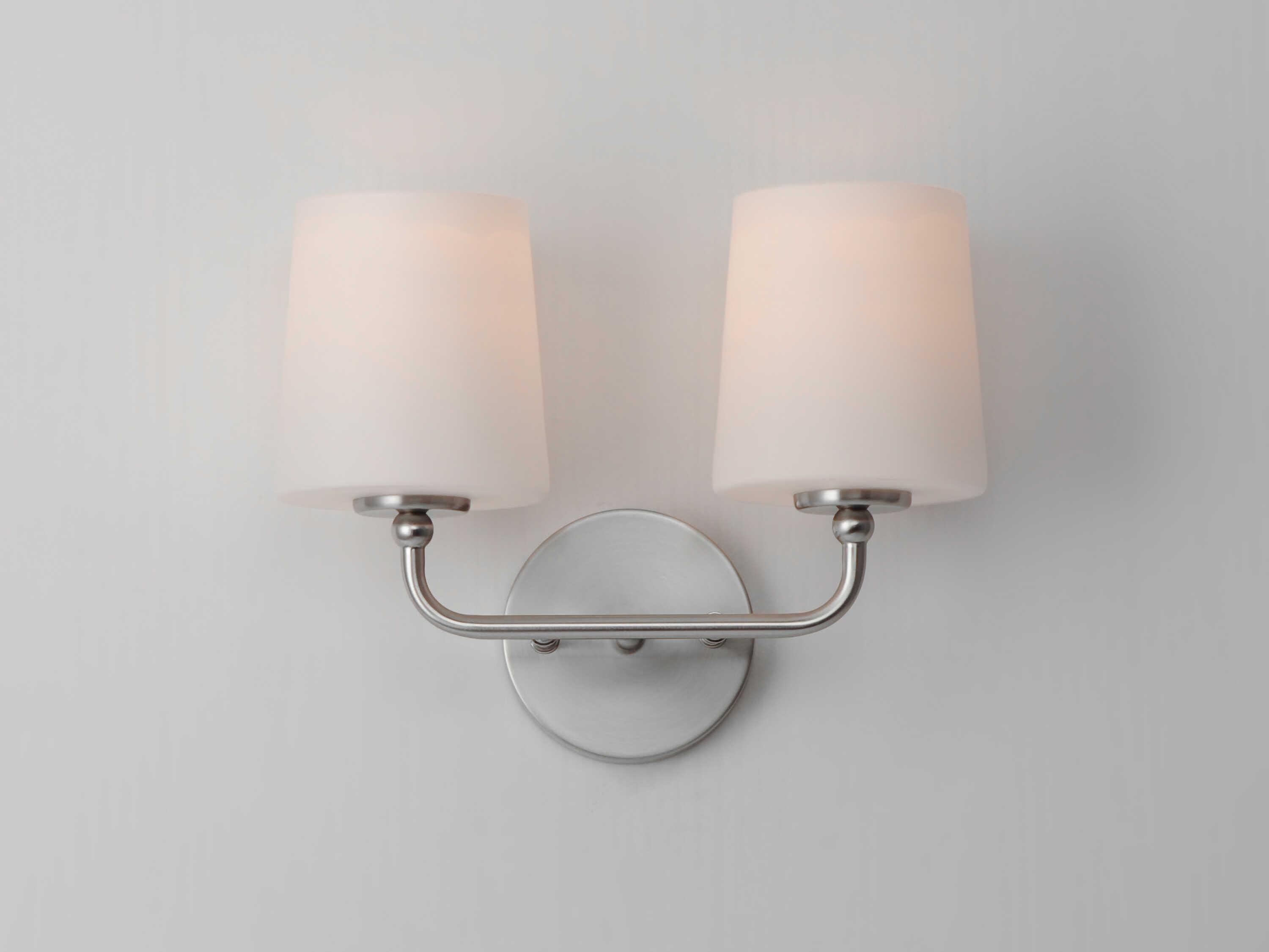 Maxim Lighting Bristol 2-Light Satin Nickel Glass Vanity Light