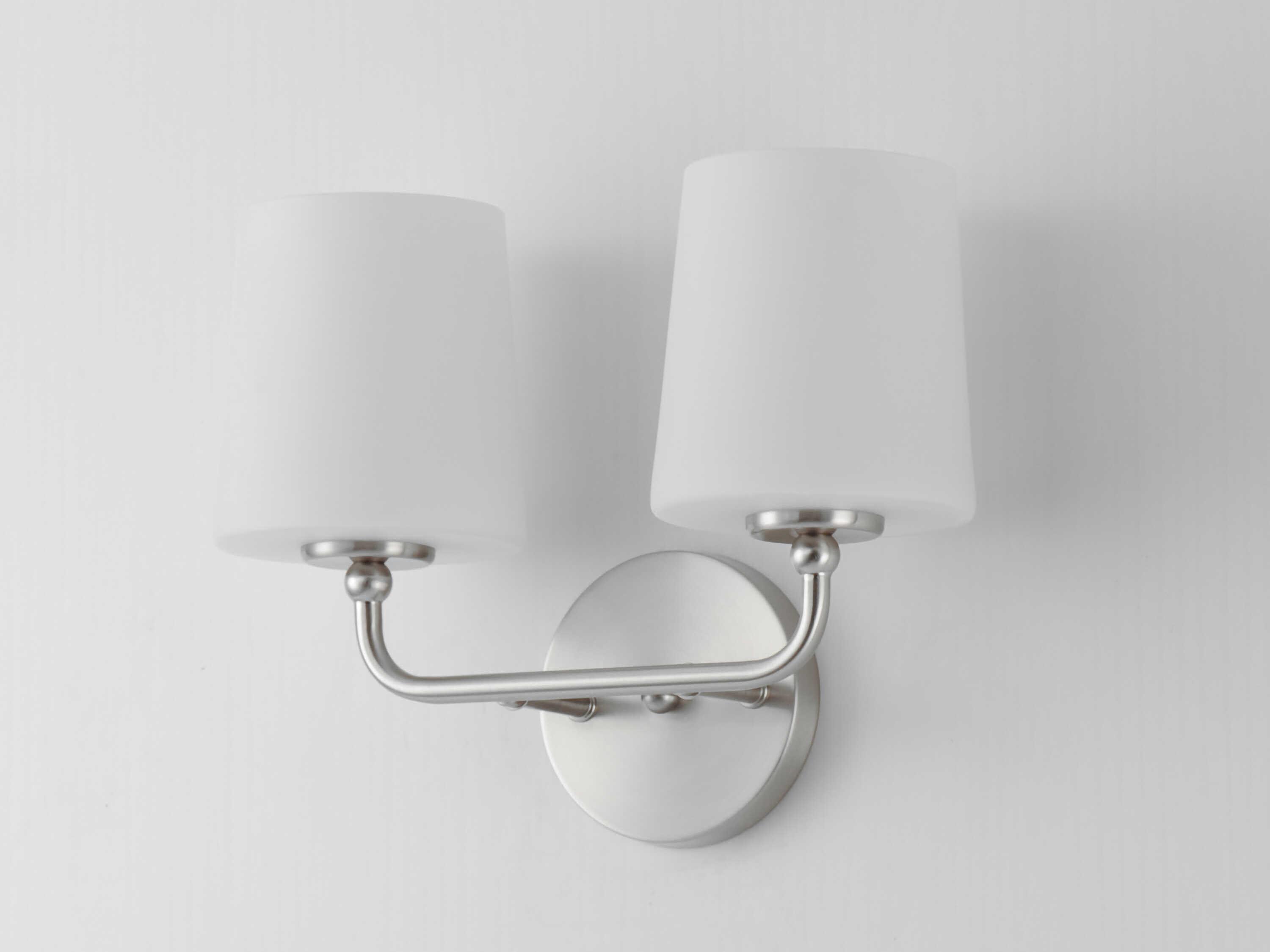 Maxim Lighting Bristol 2-Light Satin Nickel Glass Vanity Light