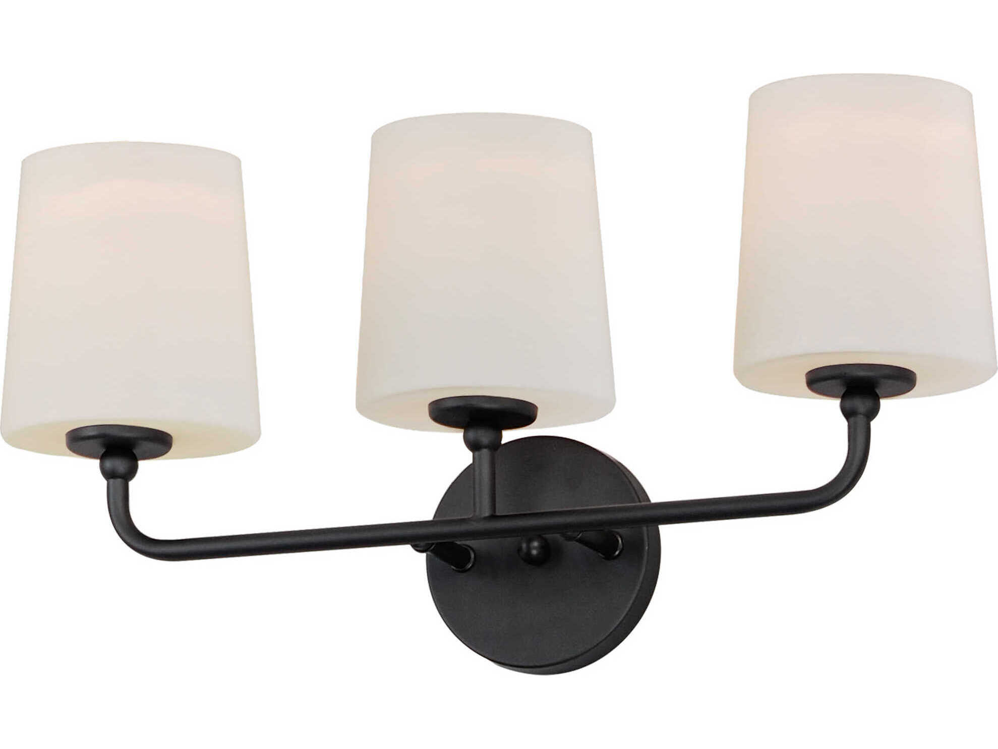 Maxim Lighting Bristol 3-Light Black Glass Vanity Light