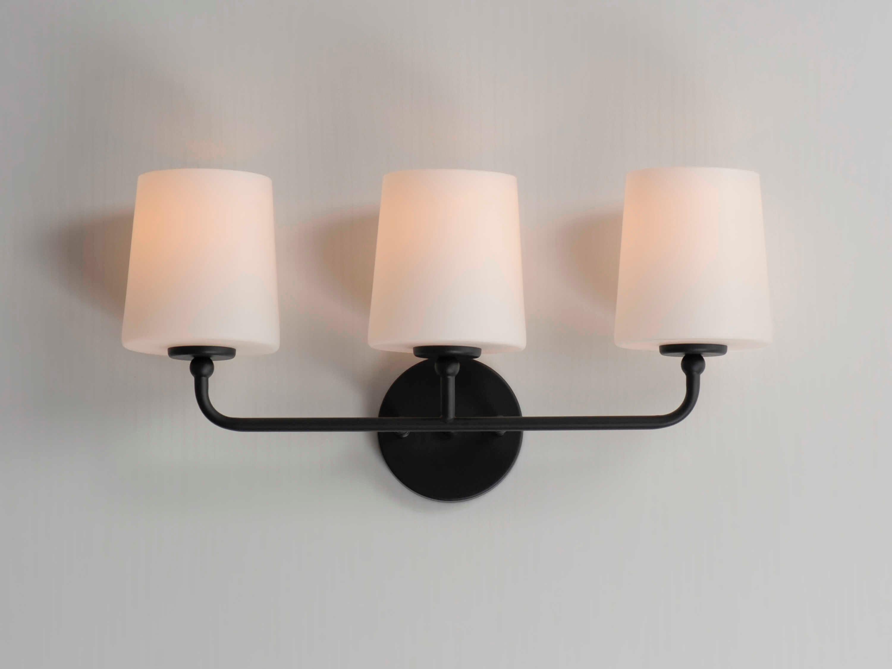 Maxim Lighting Bristol 3-Light Black Glass Vanity Light