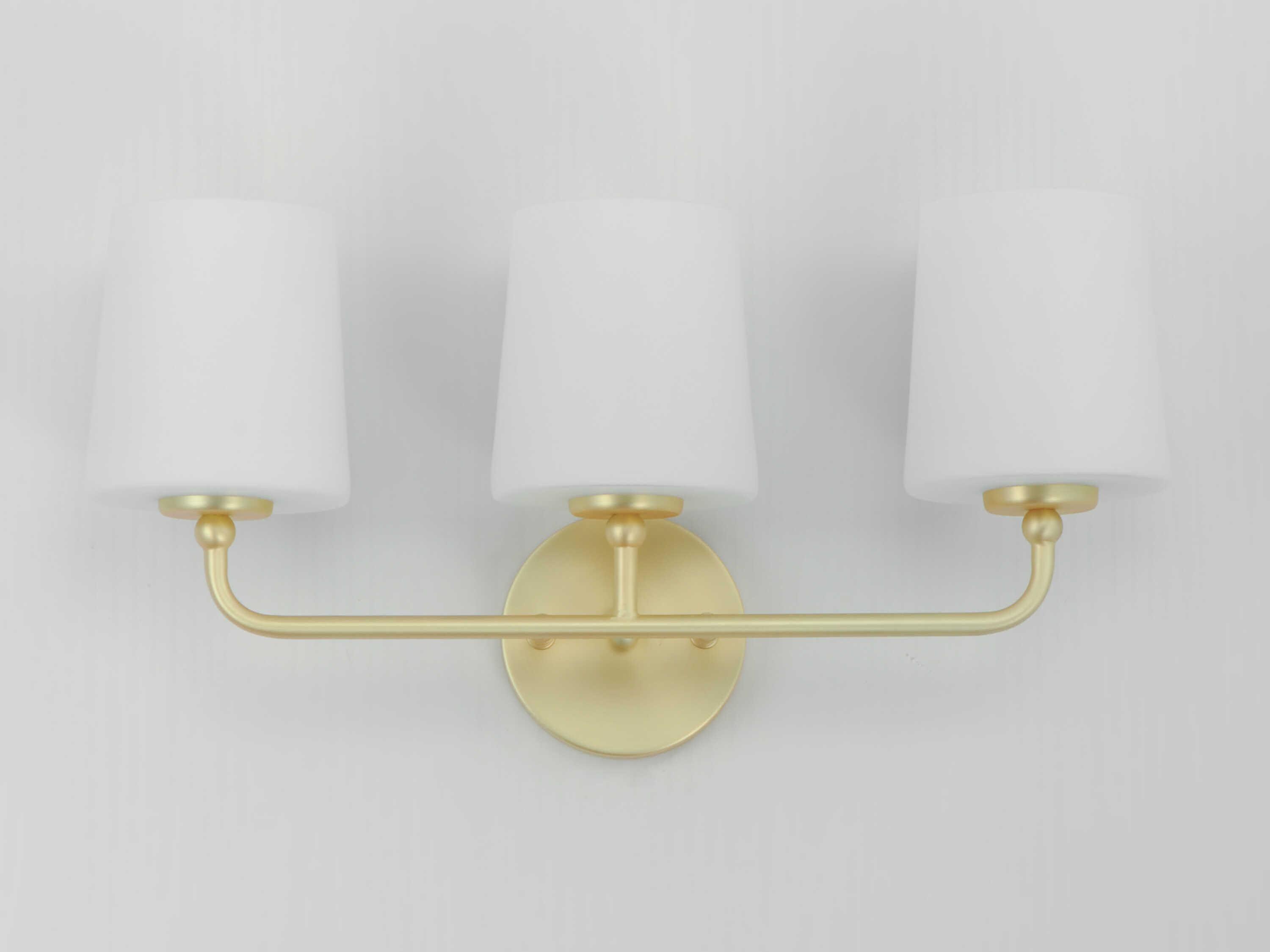 Maxim Lighting Bristol 3-Light Satin Brass Glass Vanity Light
