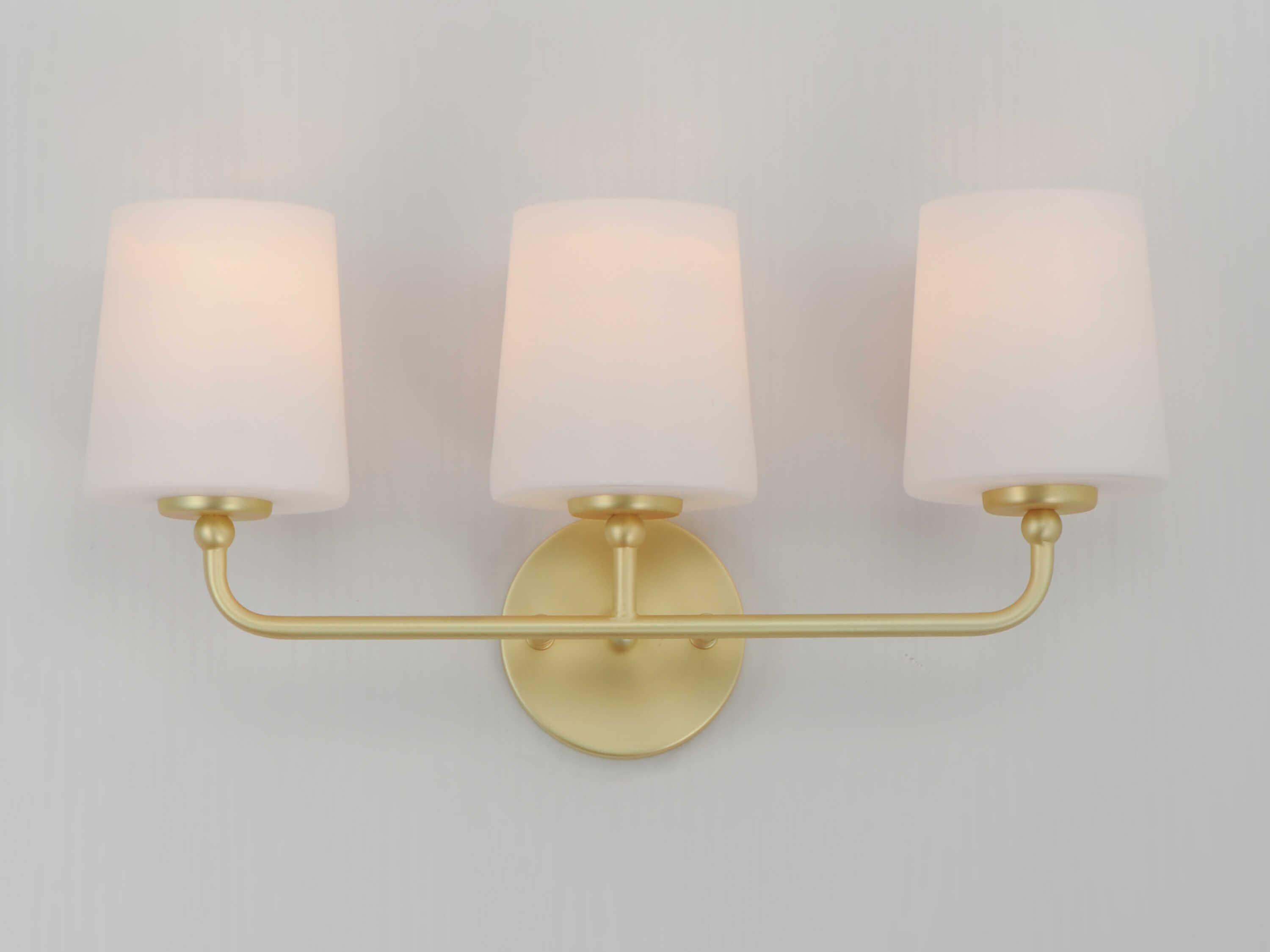Maxim Lighting Bristol 3-Light Satin Brass Glass Vanity Light