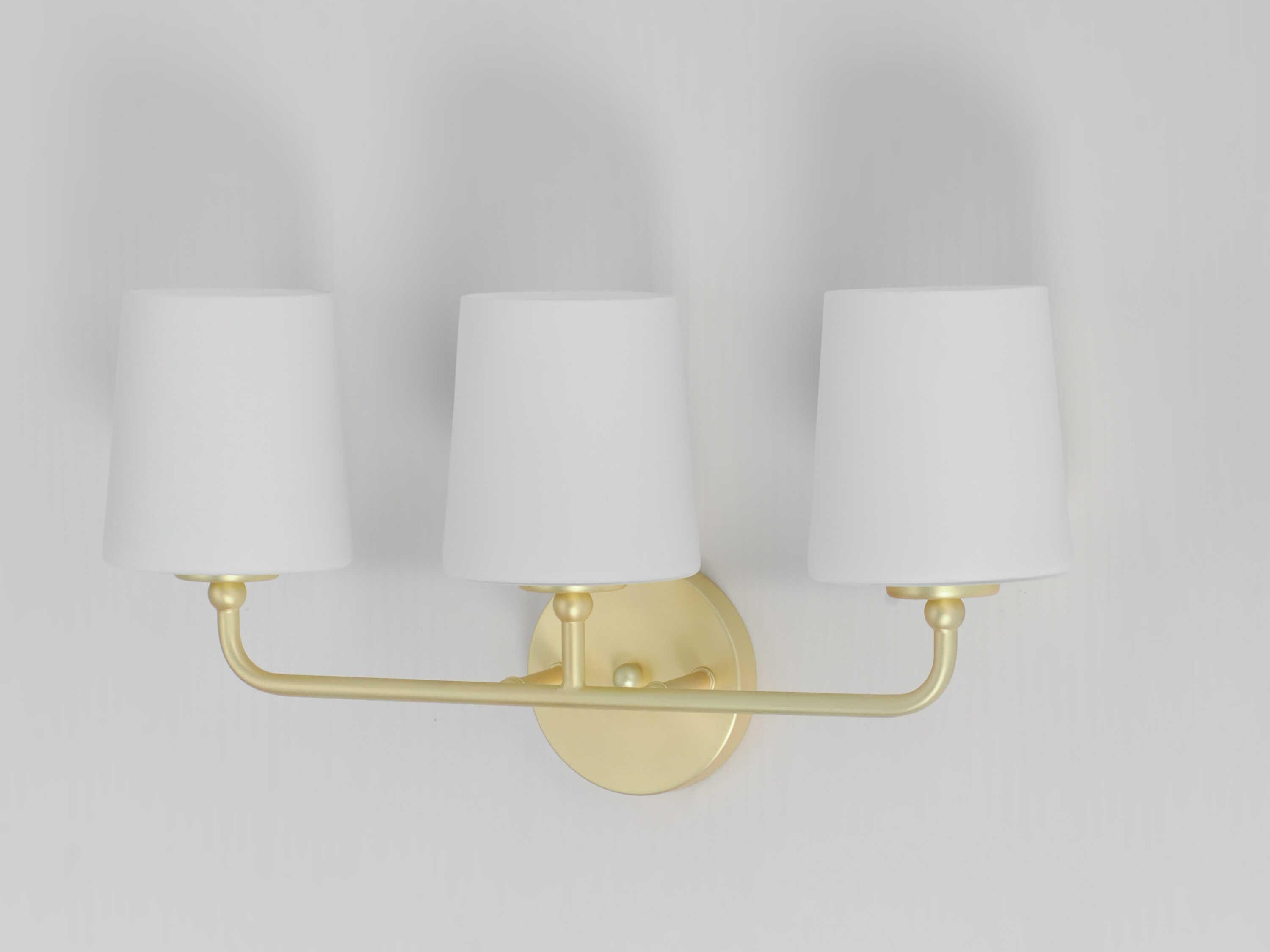 Maxim Lighting Bristol 3-Light Satin Brass Glass Vanity Light
