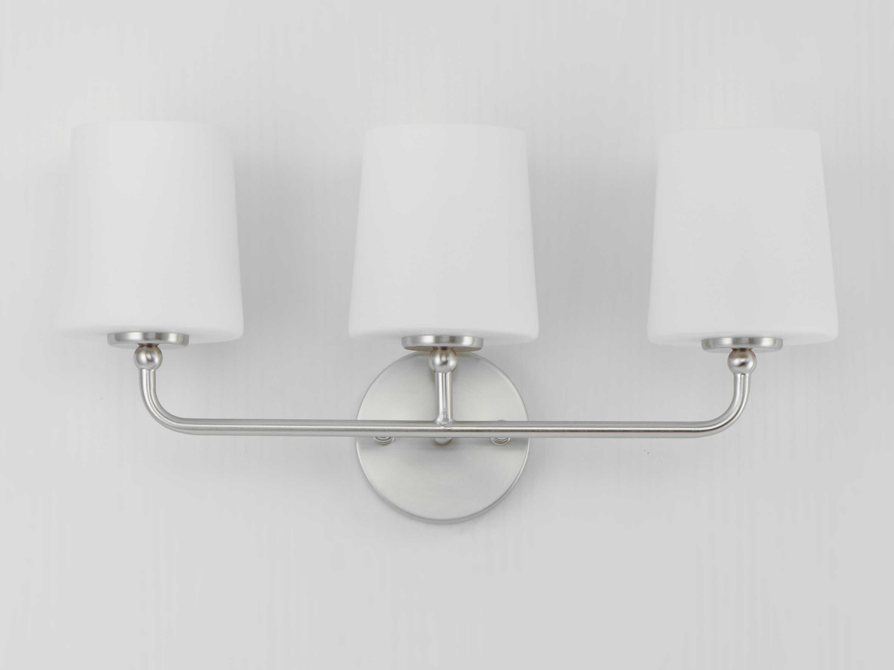 Maxim Lighting Bristol 3-Light Satin Nickel Glass Vanity Light