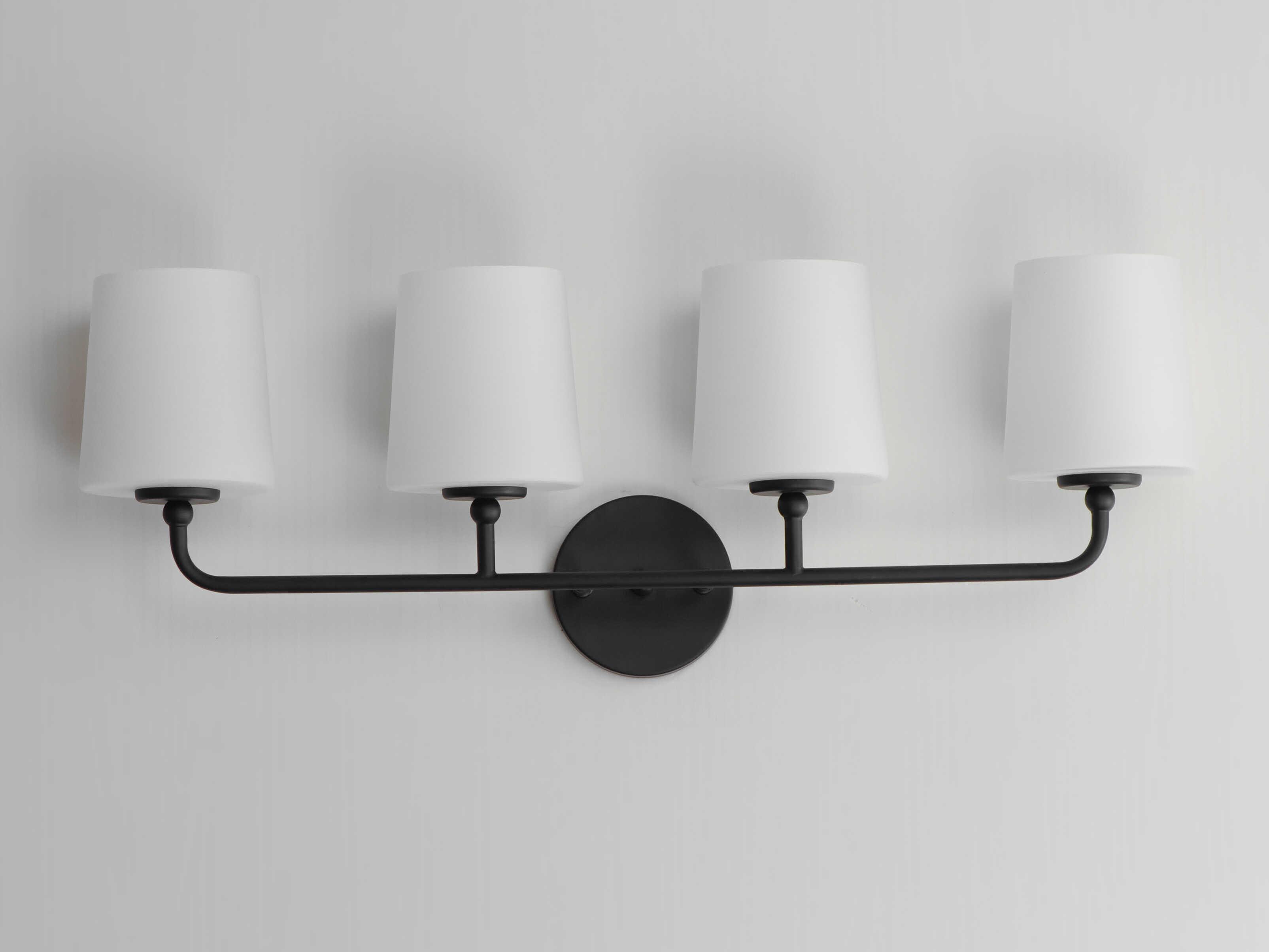 Maxim Lighting Bristol 4-Light Black Glass Vanity Light