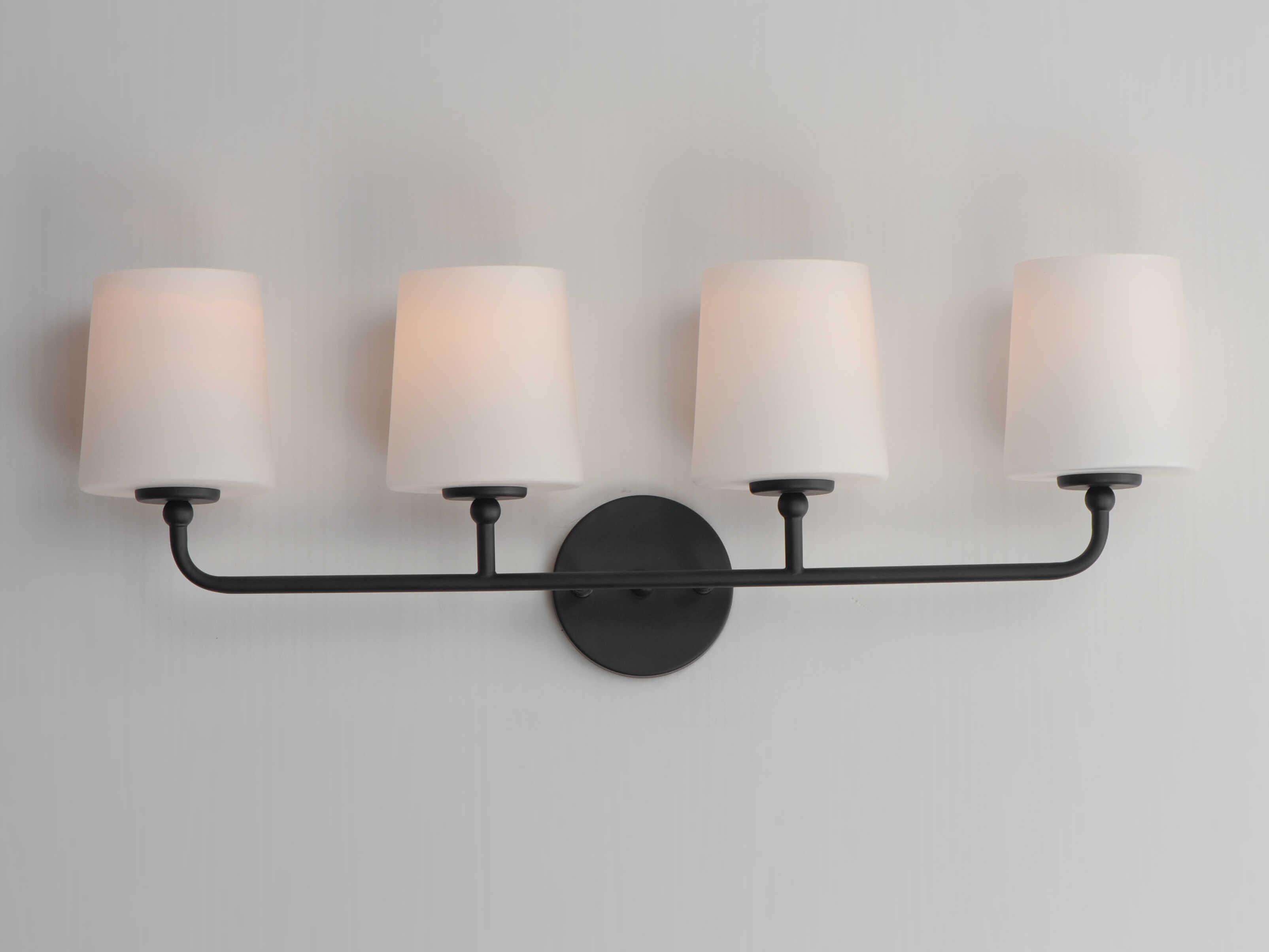 Maxim Lighting Bristol 4-Light Black Glass Vanity Light