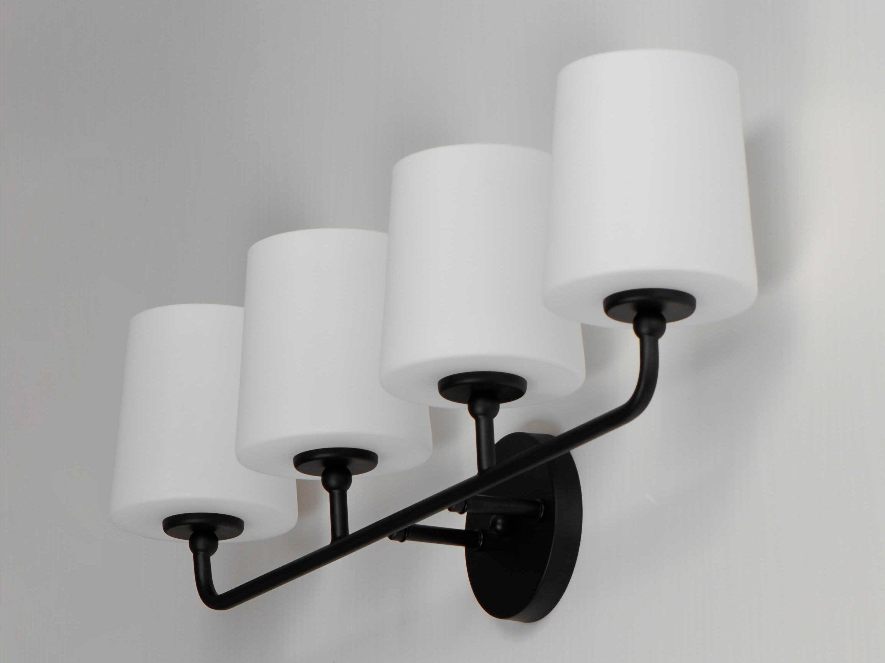 Maxim Lighting Bristol 4-Light Black Glass Vanity Light