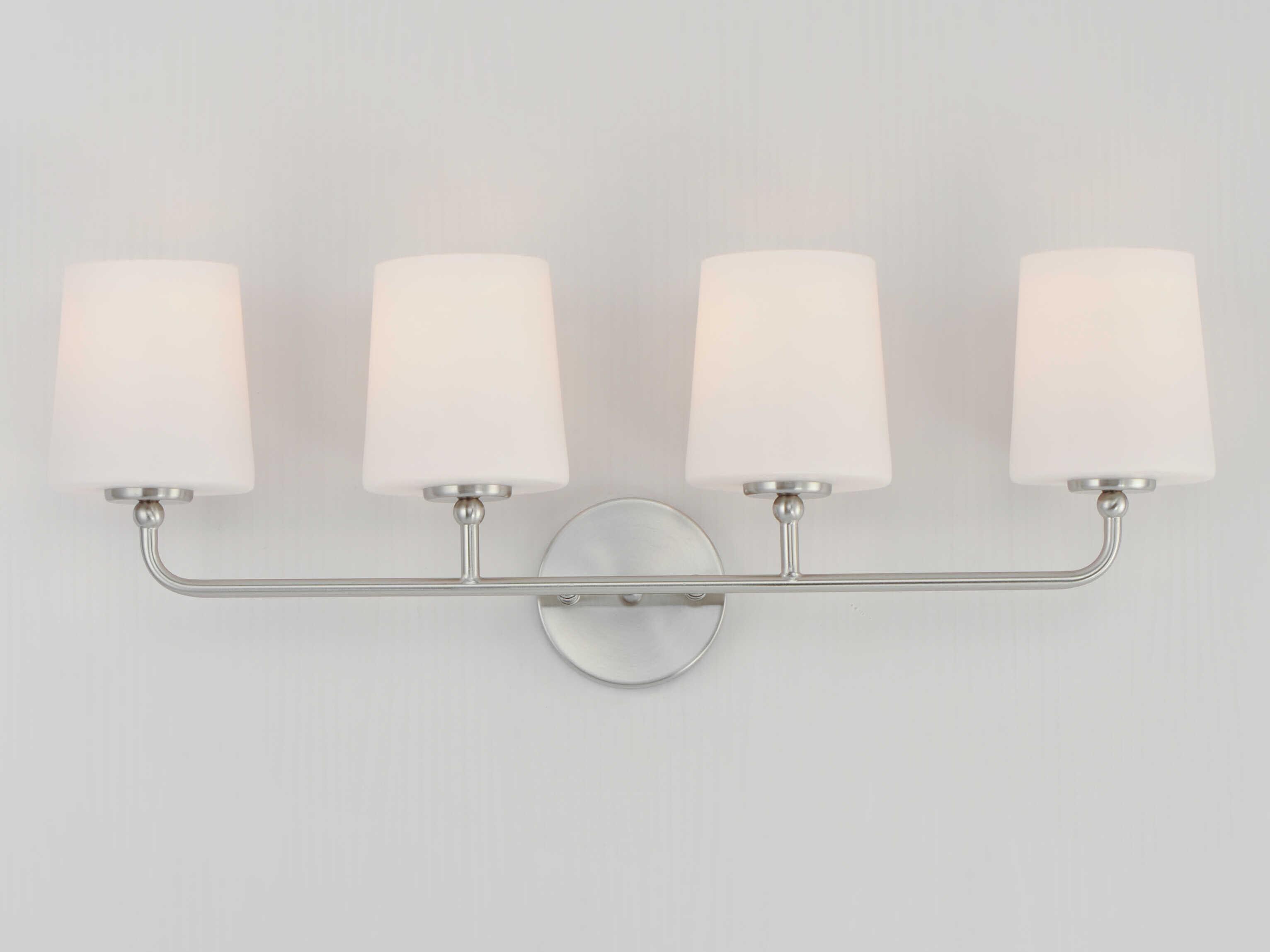 Maxim Lighting Bristol 4-Light Satin Nickel Glass Vanity Light