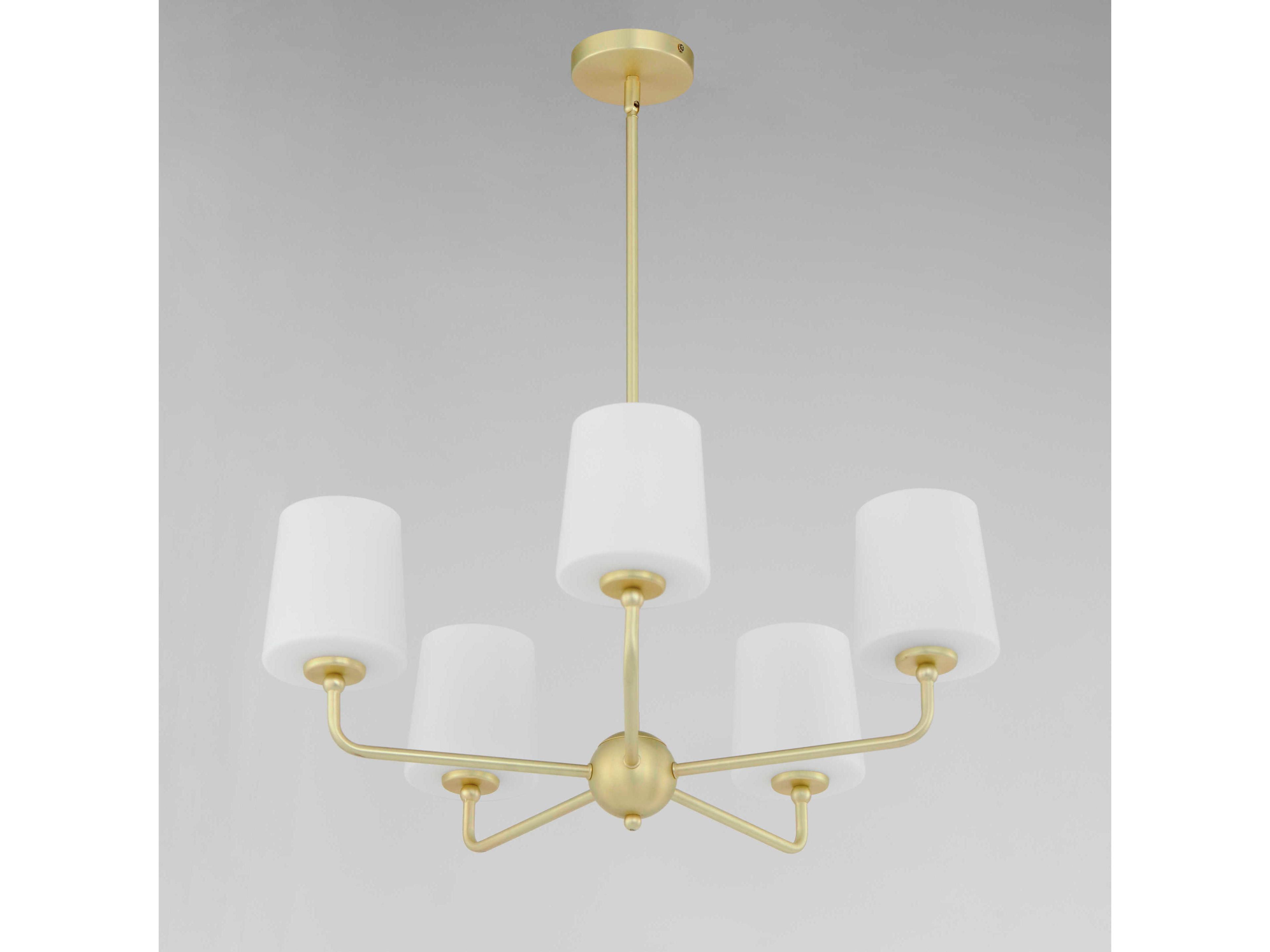 Maxim Lighting Bristol 5-Light Satin Brass Glass Chandelier