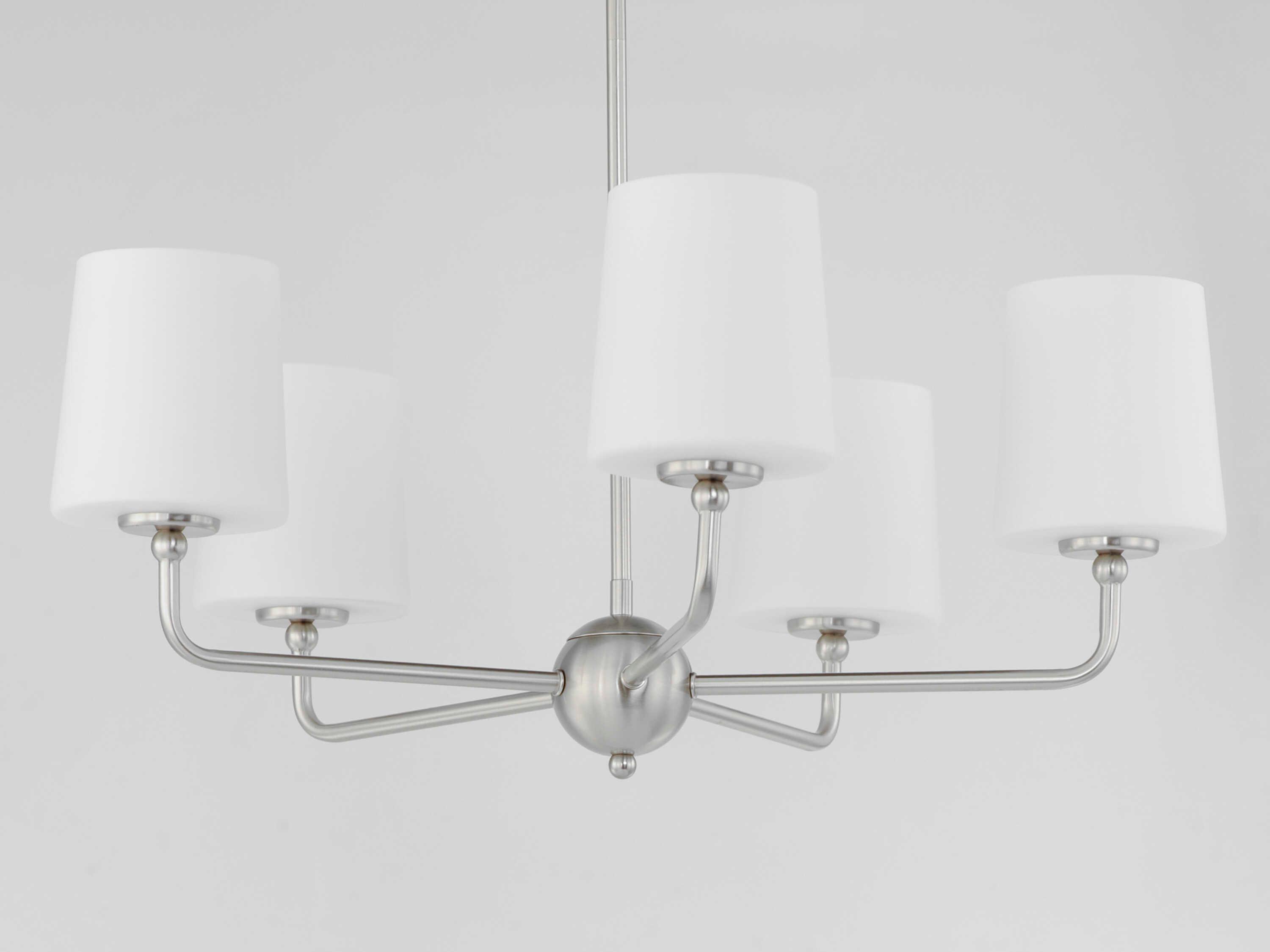 Maxim Lighting Bristol 5-Light Satin Nickel Glass Chandelier