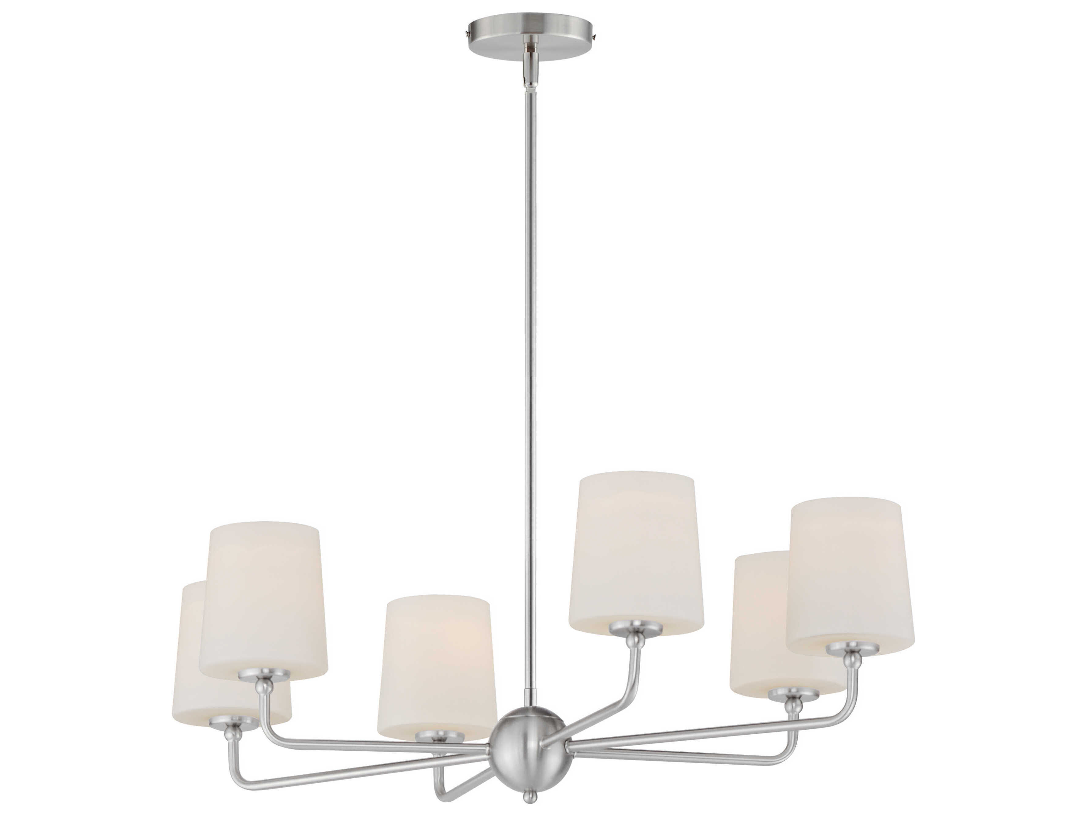 Maxim Lighting Bristol 6-Light Satin Nickel Glass Chandelier