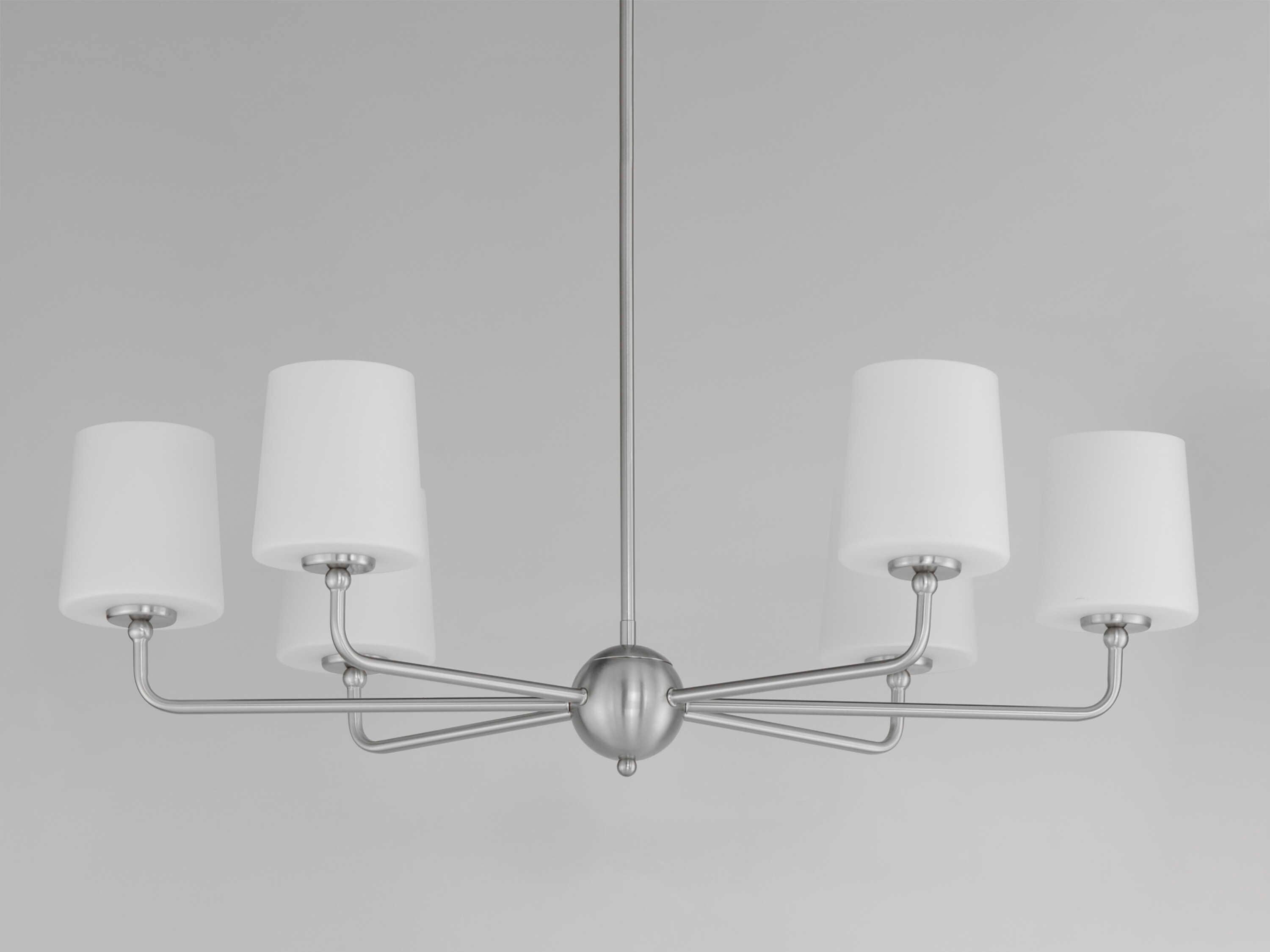 Maxim Lighting Bristol 6-Light Satin Nickel Glass Chandelier