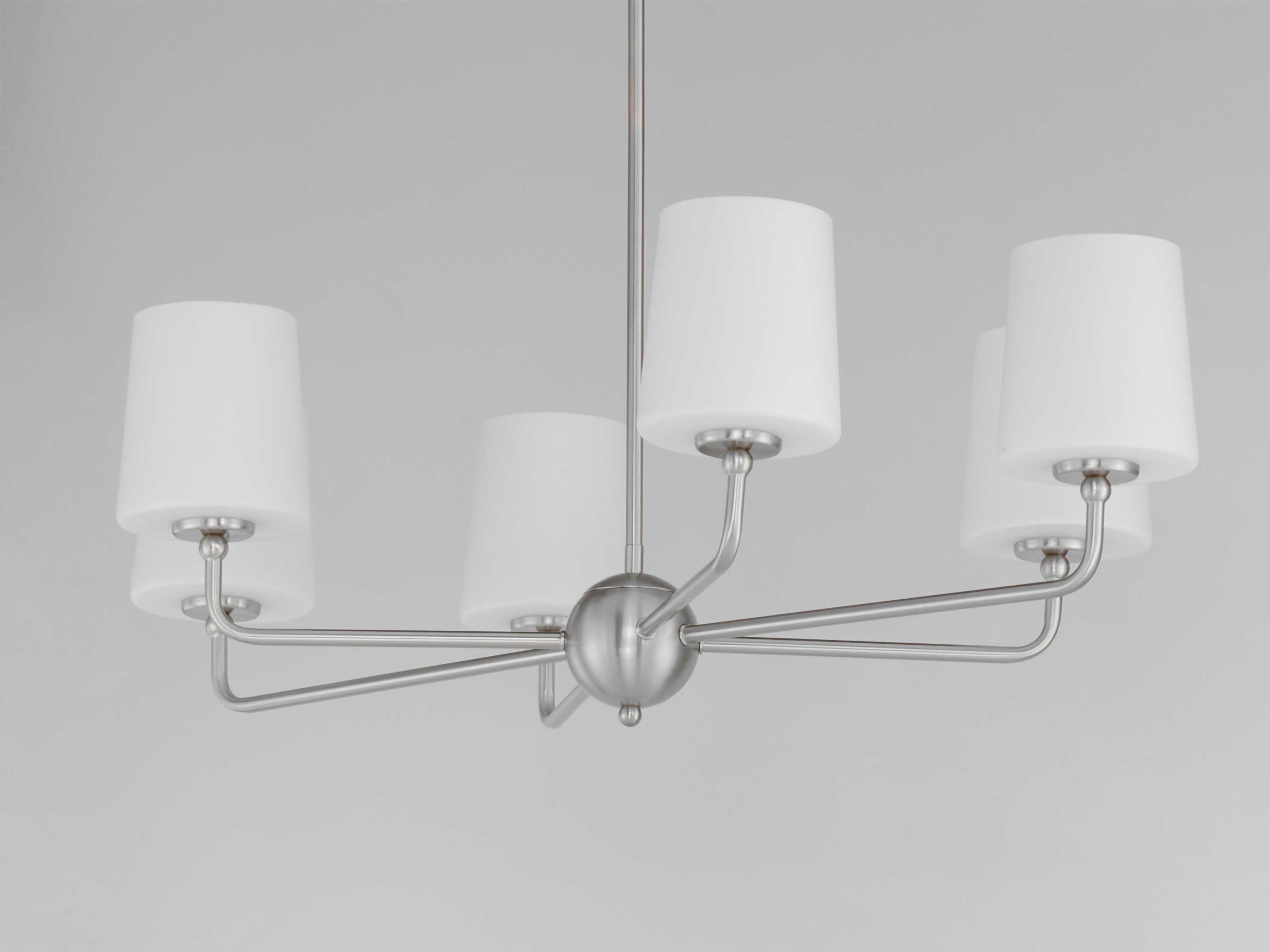 Maxim Lighting Bristol 6-Light Satin Nickel Glass Chandelier