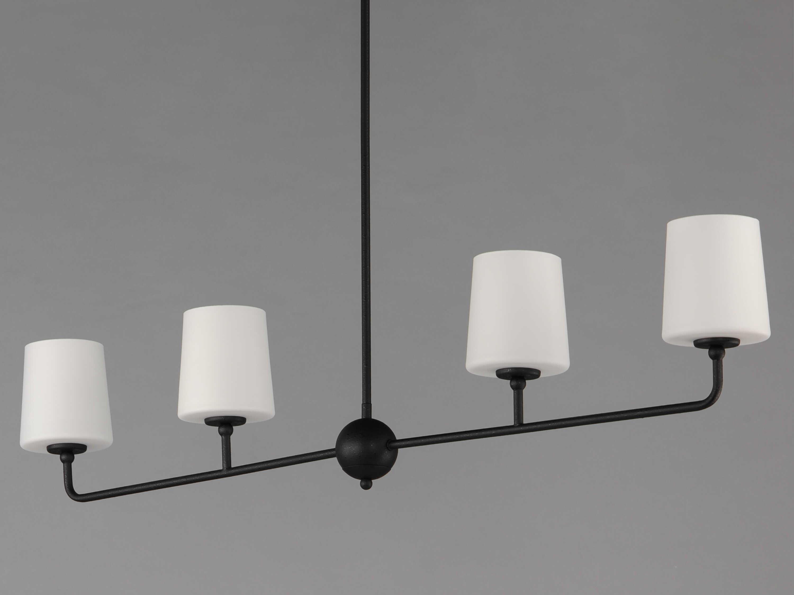Maxim Lighting Bristol 4-Light Anthracite Black Glass Linear Island Pendant