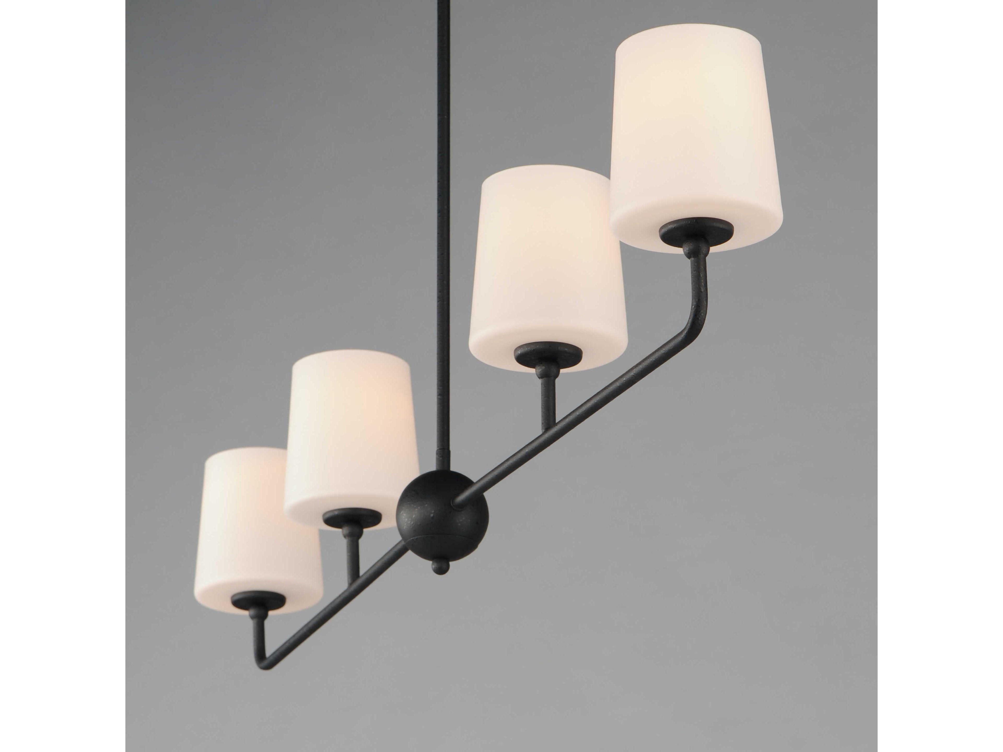 Maxim Lighting Bristol 4-Light Anthracite Black Glass Linear Island Pendant
