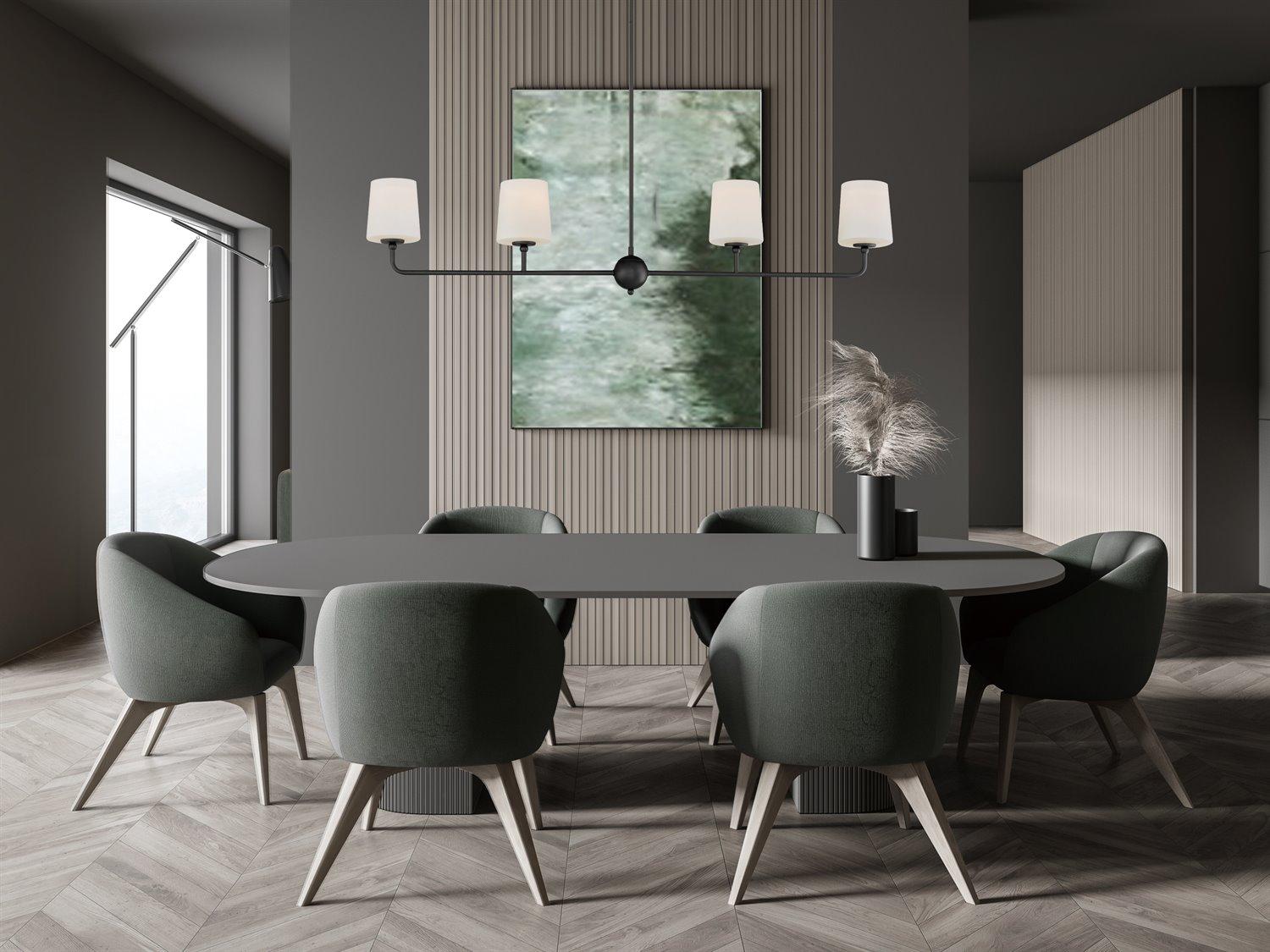 Maxim Lighting Bristol 4-Light Anthracite Black Glass Linear Island Pendant