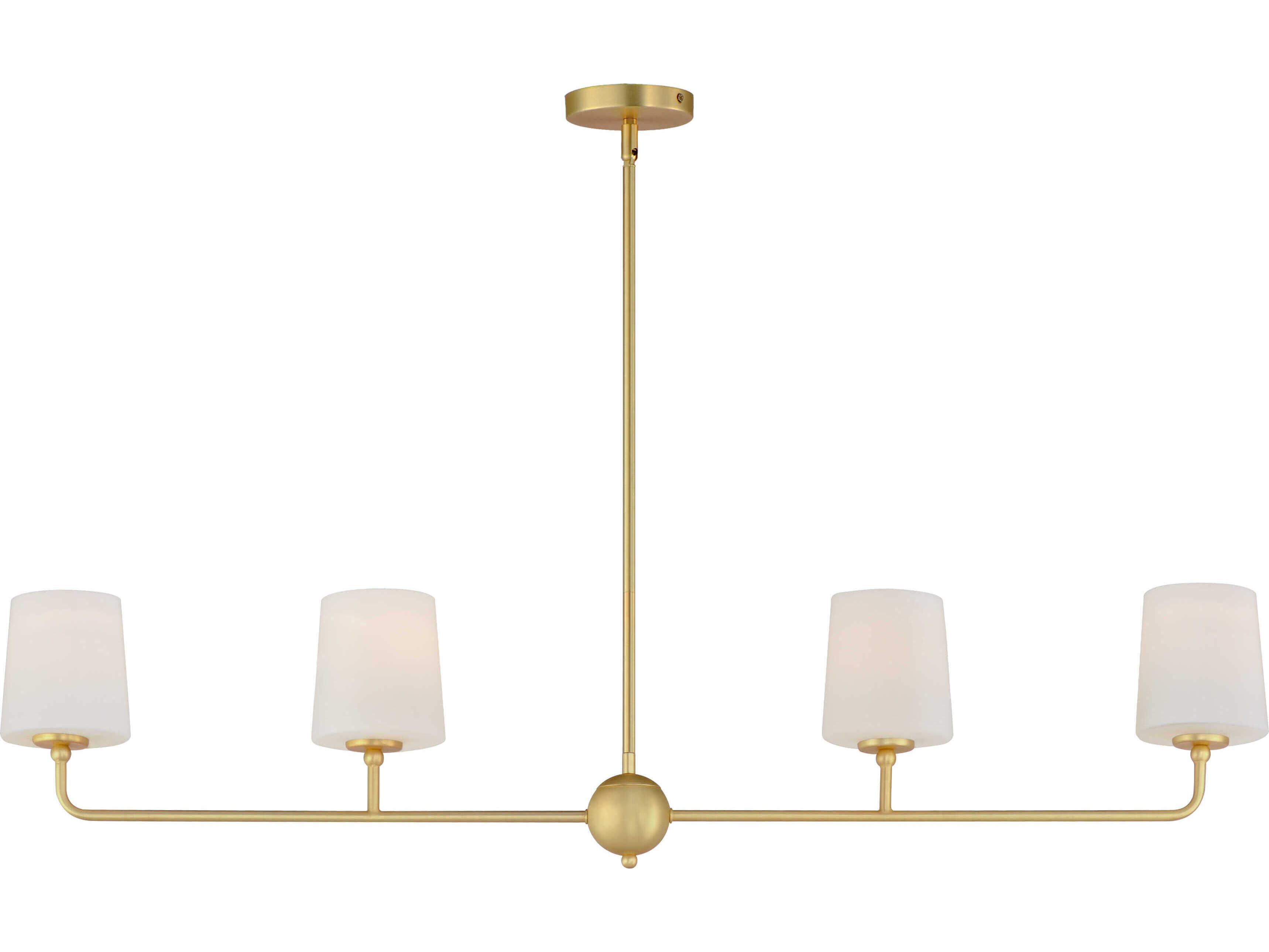 Maxim Lighting Bristol 4-Light Satin Brass Glass Linear Island Pendant