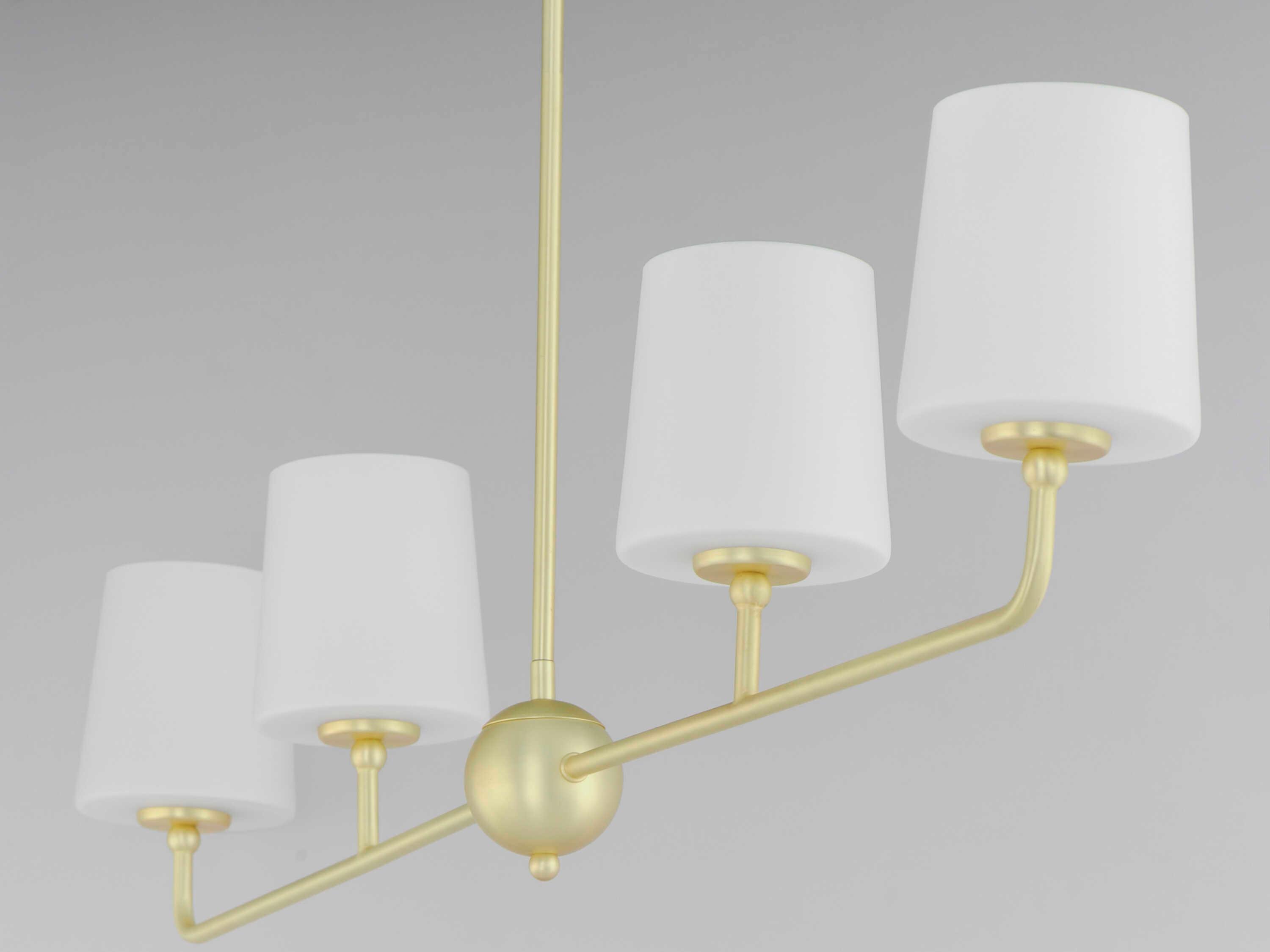 Maxim Lighting Bristol 4-Light Satin Brass Glass Linear Island Pendant
