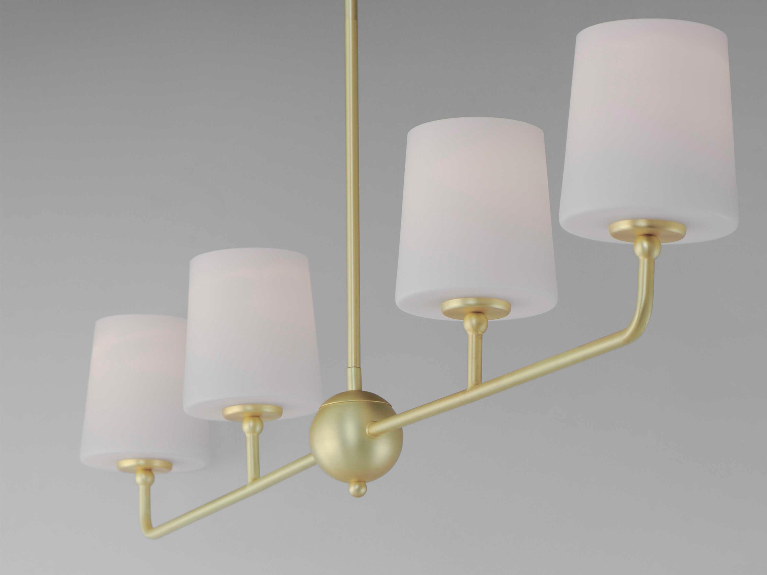 Maxim Lighting Bristol 4-Light Satin Brass Glass Linear Island Pendant