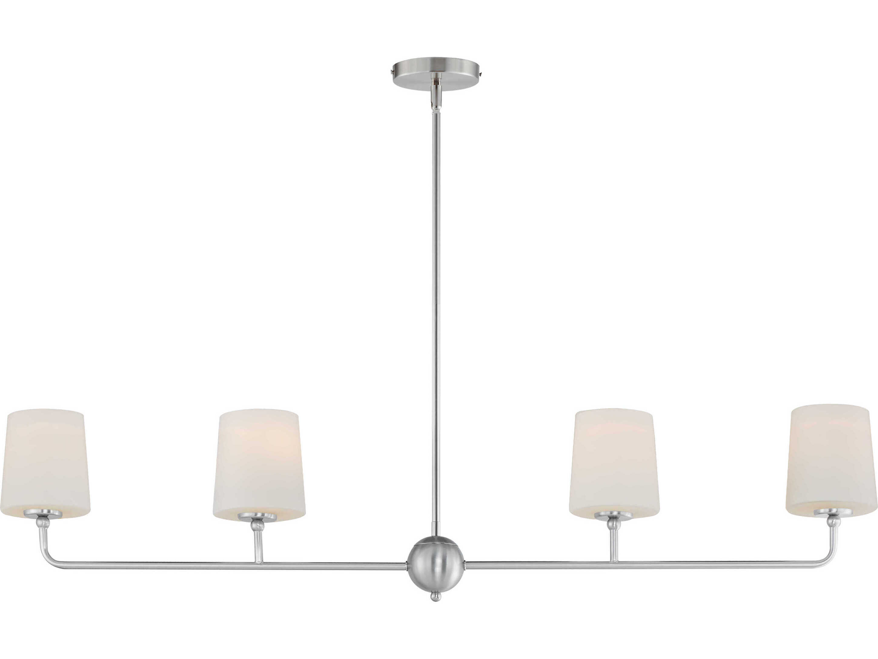 Maxim Lighting Bristol 4-Light Satin Nickel Glass Linear Island Pendant