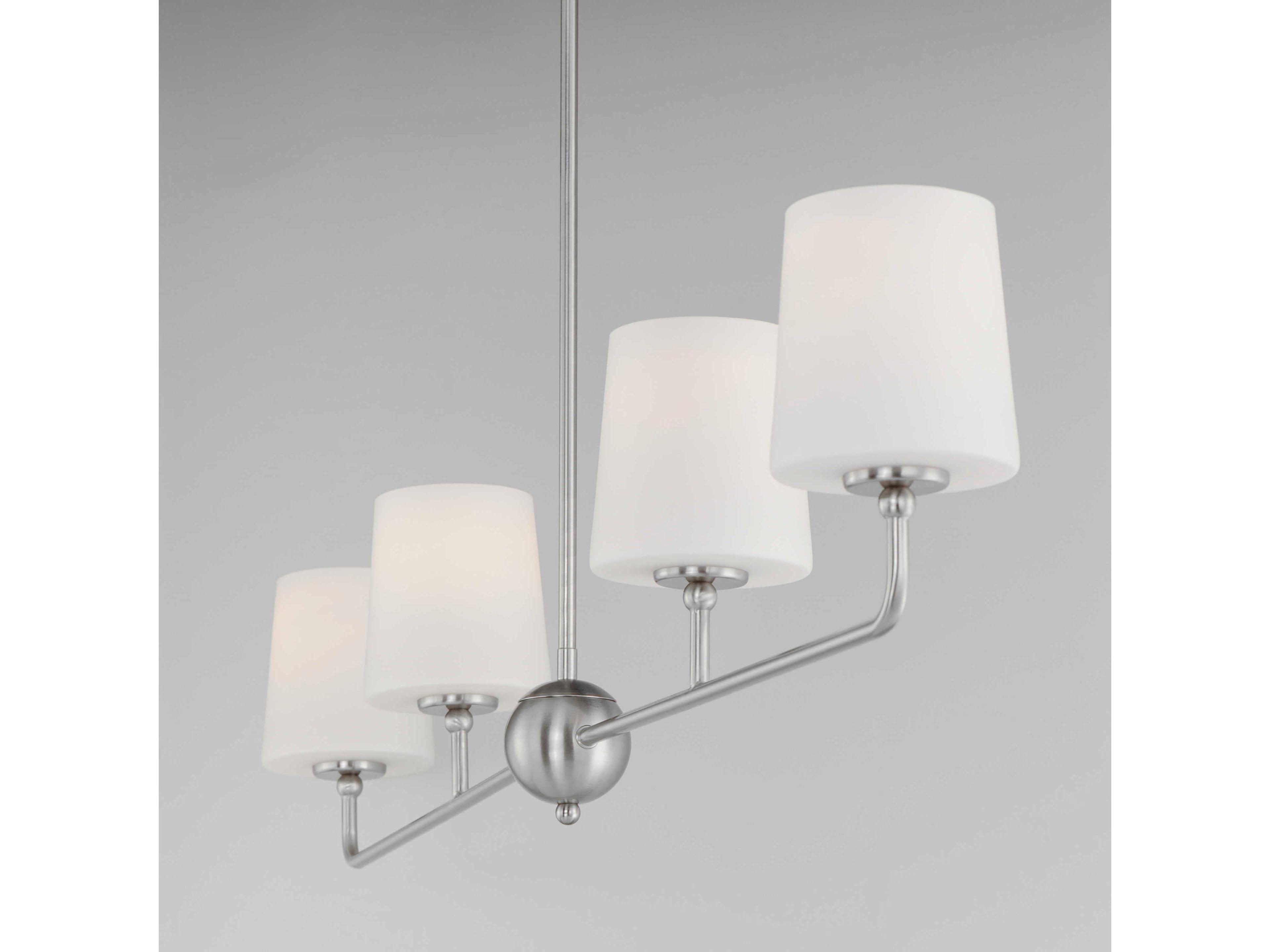 Maxim Lighting Bristol 4-Light Satin Nickel Glass Linear Island Pendant