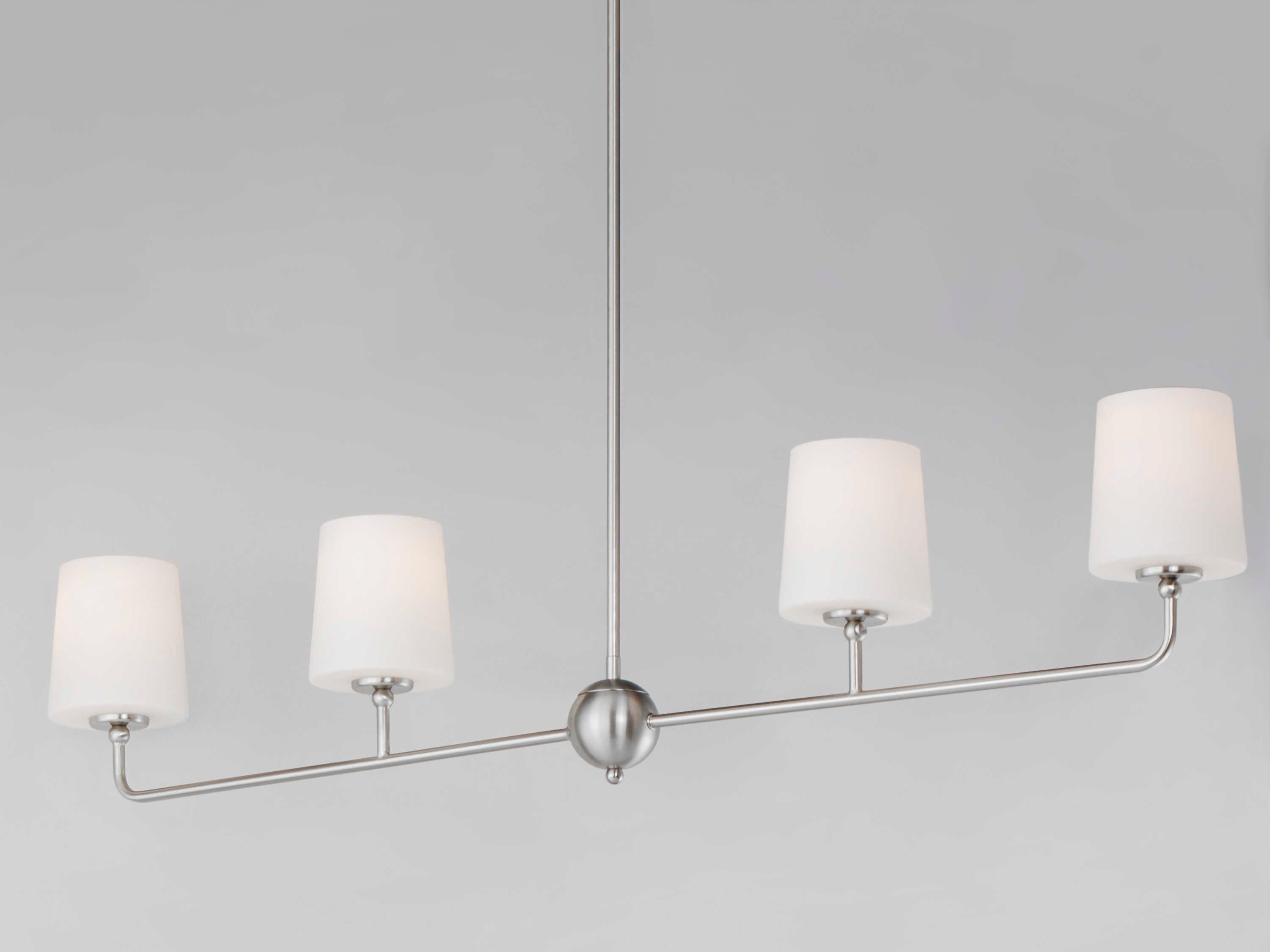 Maxim Lighting Bristol 4-Light Satin Nickel Glass Linear Island Pendant