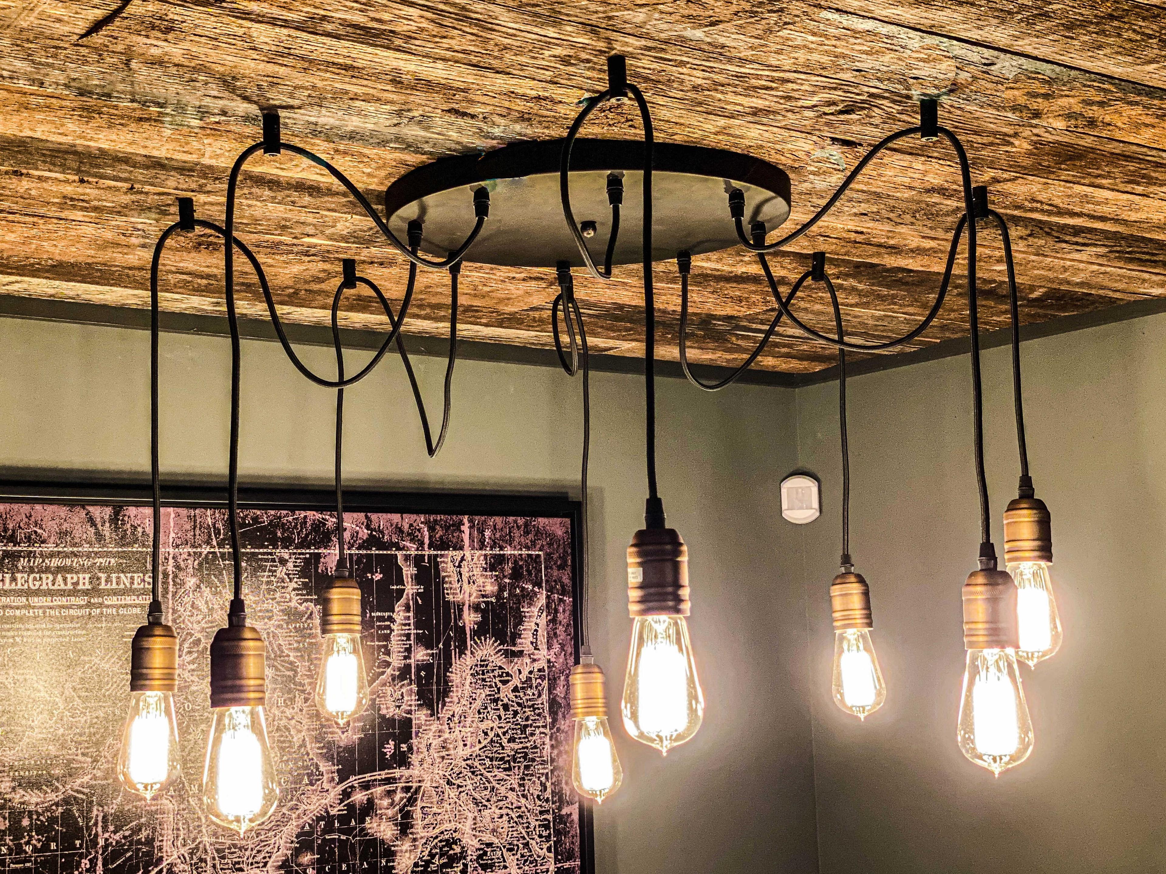 Maxim Lighting Early Electric 8-Light Black Antique Brass Pendant