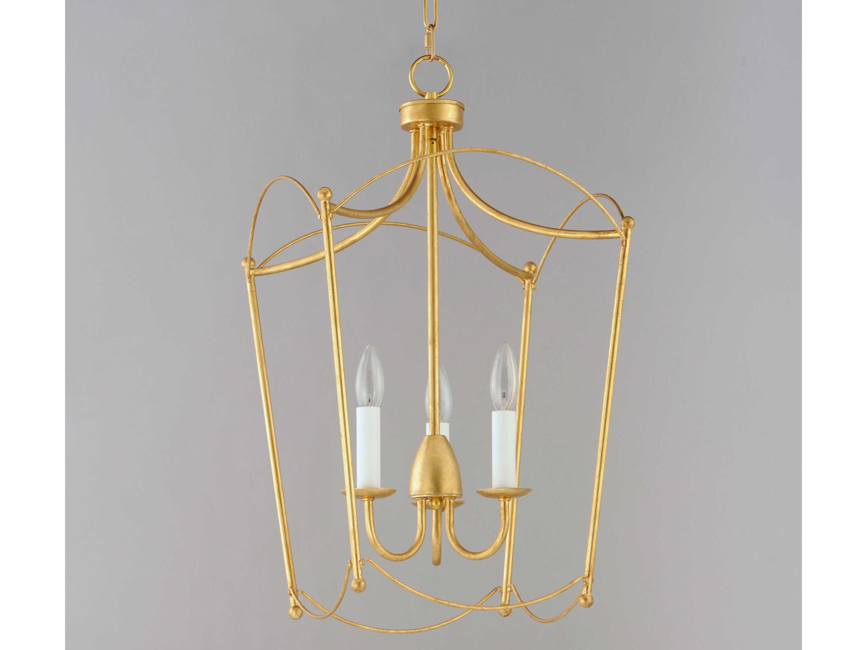 Maxim Lighting Plumette 3-Light Gold Leaf Candelabra Chandelier