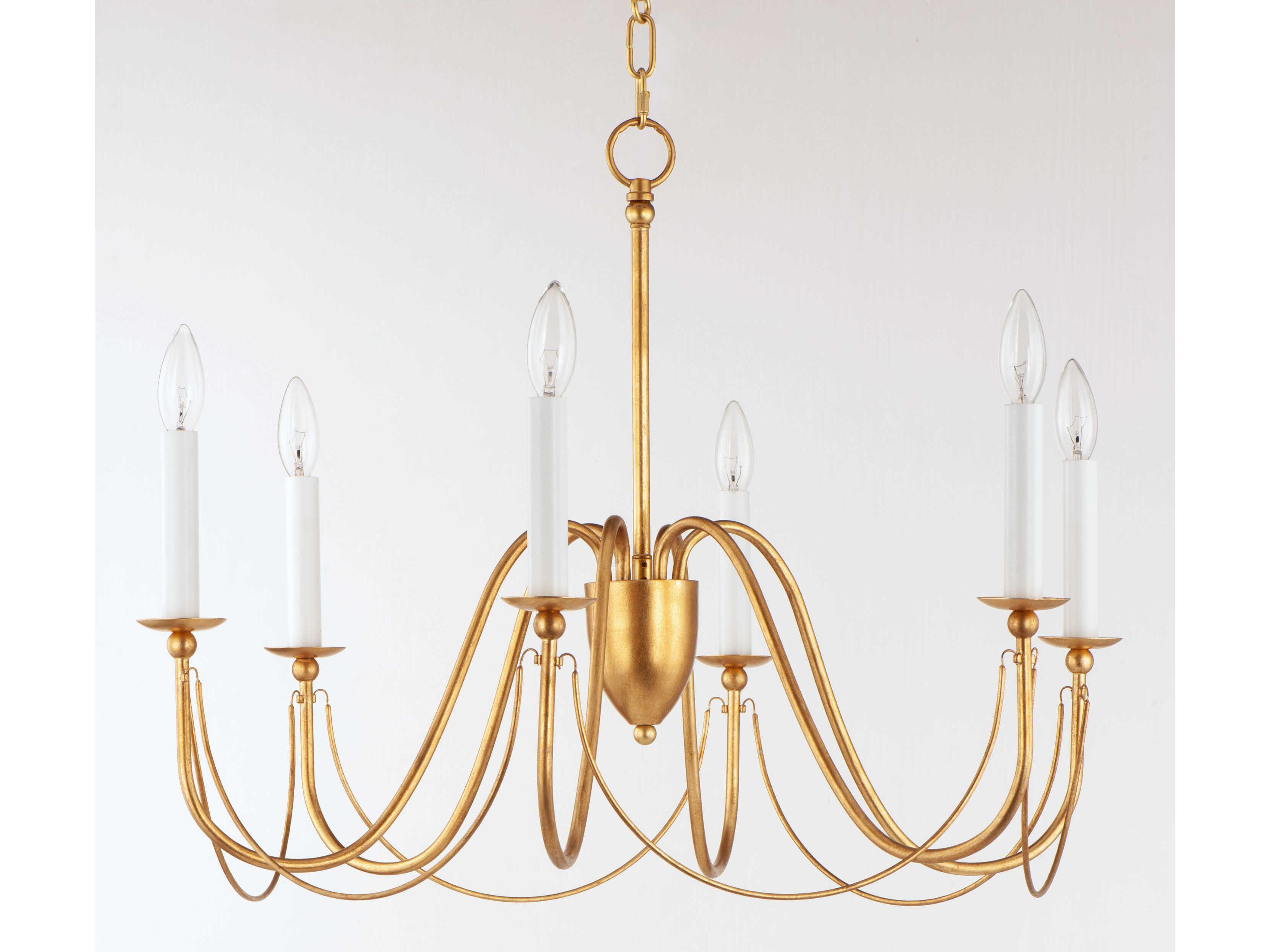 Maxim Lighting Plumette 6-Light Gold Leaf Candelabra Chandelier
