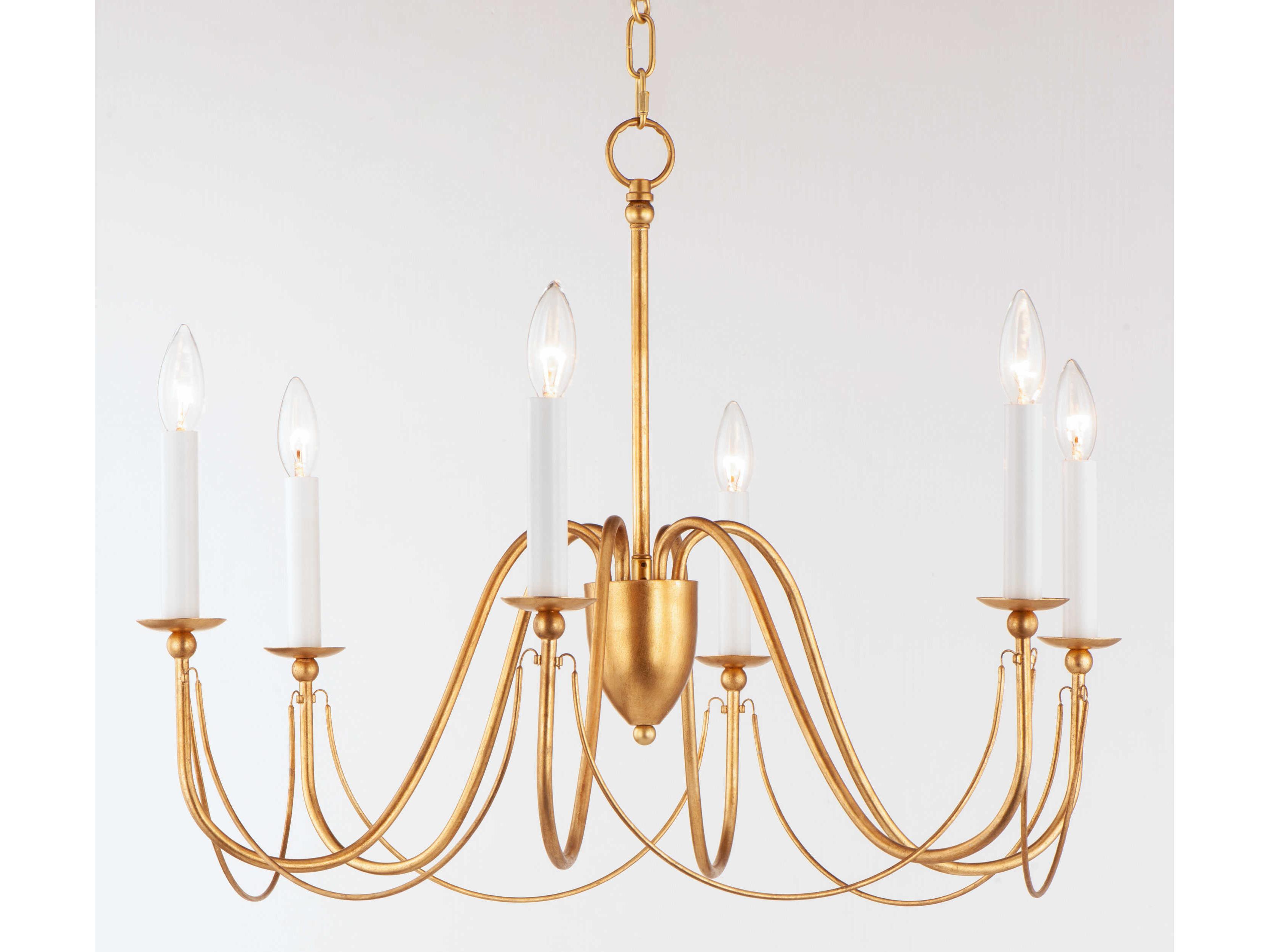Maxim Lighting Plumette 6-Light Gold Leaf Candelabra Chandelier