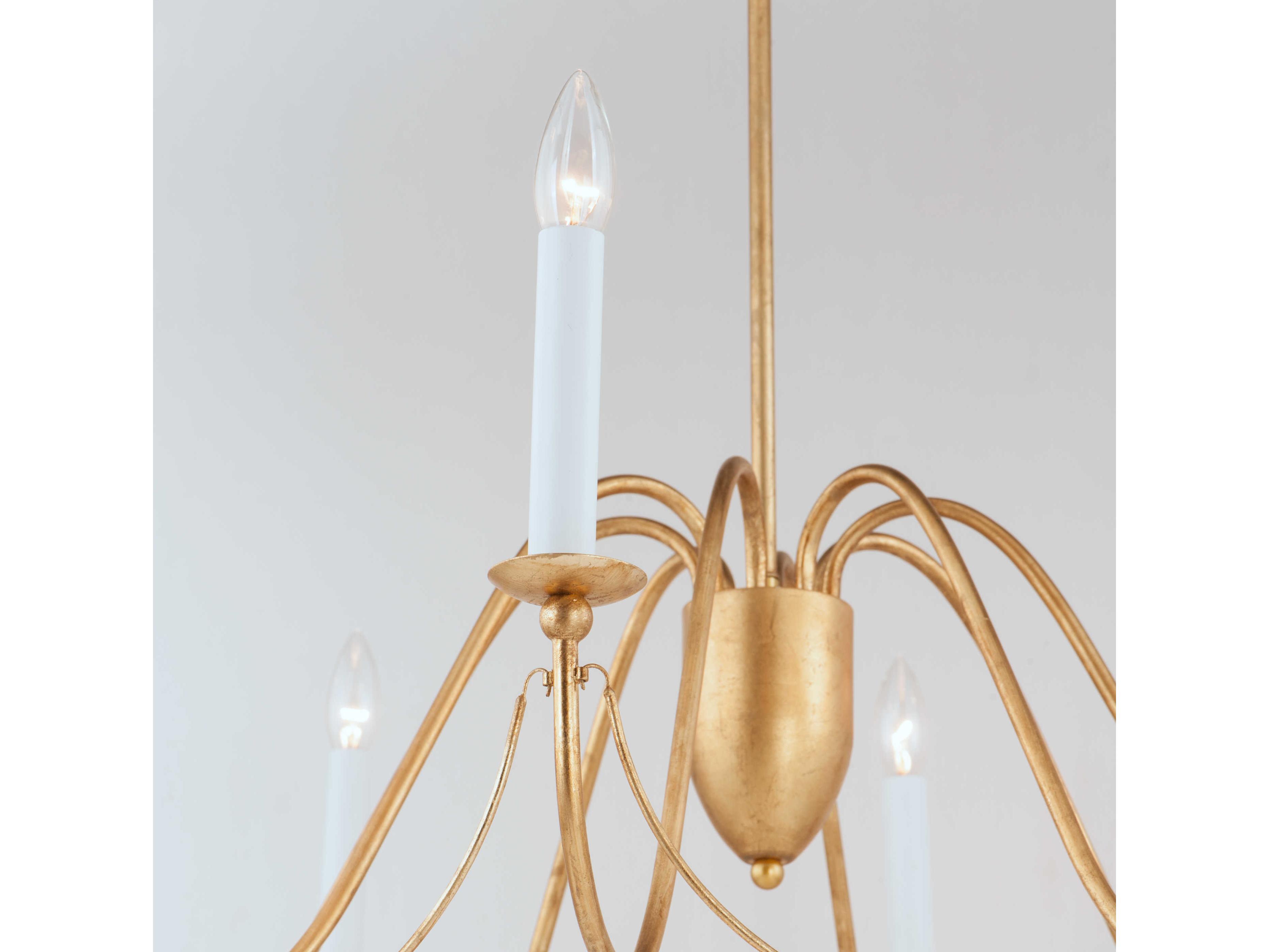 Maxim Lighting Plumette 8-Light Gold Leaf Candelabra Chandelier