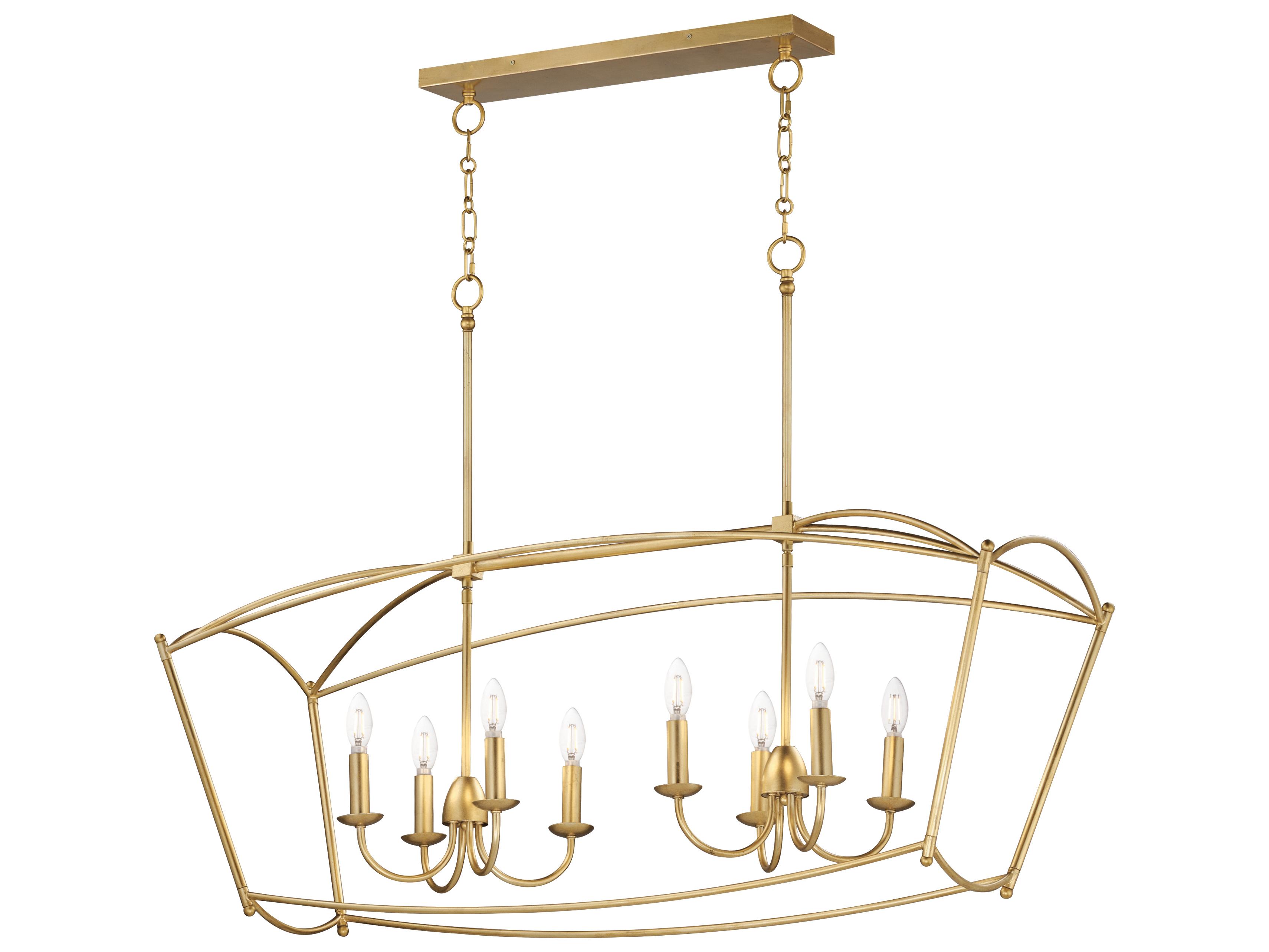 Maxim Lighting Plumette 8-Light Gold Leaf Island Pendant